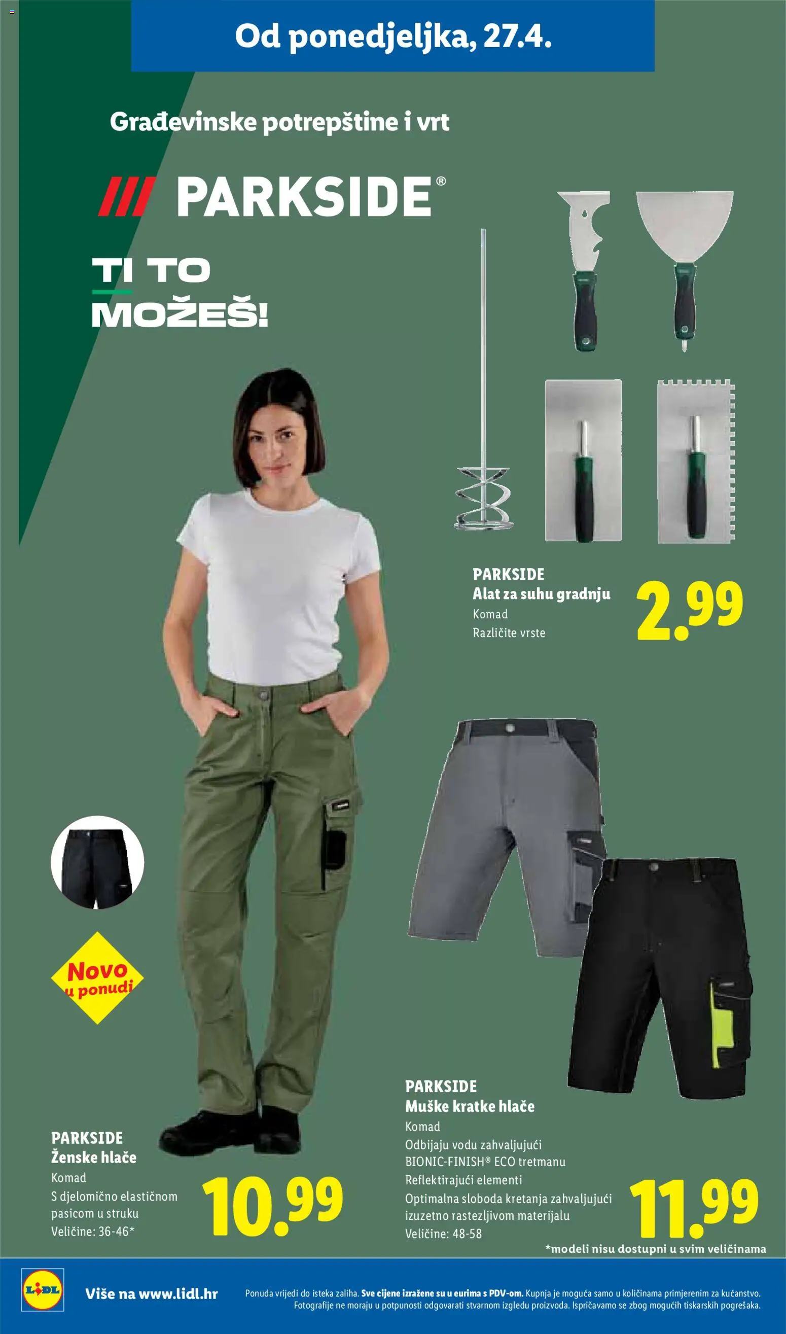 Lidl katalog | vrijedi od 27.04.2026 | Stranica: 36 | Proizvodi: Hlače, Kratke hlače, Alat, Parkside