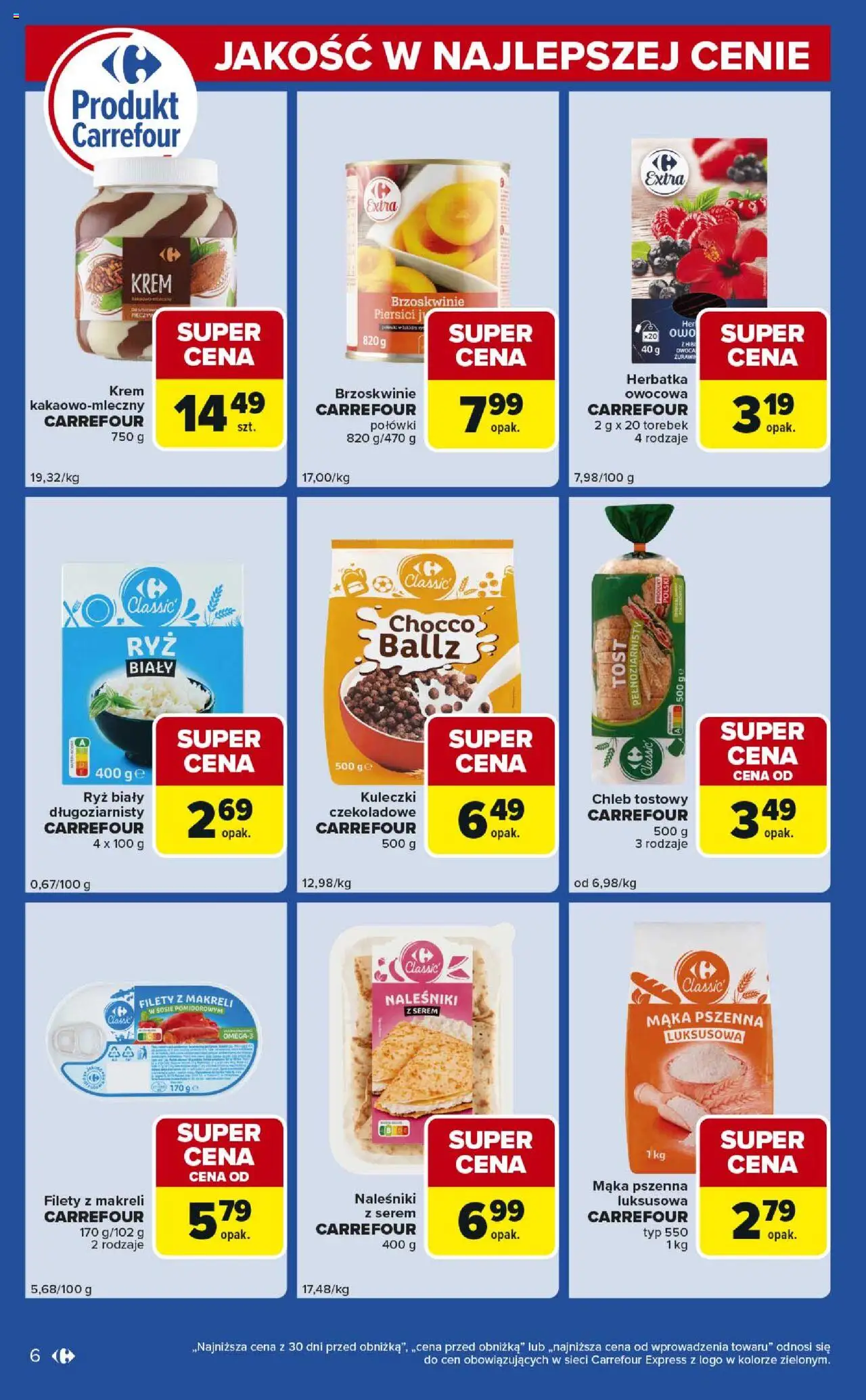 Carrefour Gazetka - Express II od 07.10.2025 | Strona: 6 | Produkty: Chleb tostowy, Filety z makreli w sosie pomidorowym, Ryż, Brzoskwinie