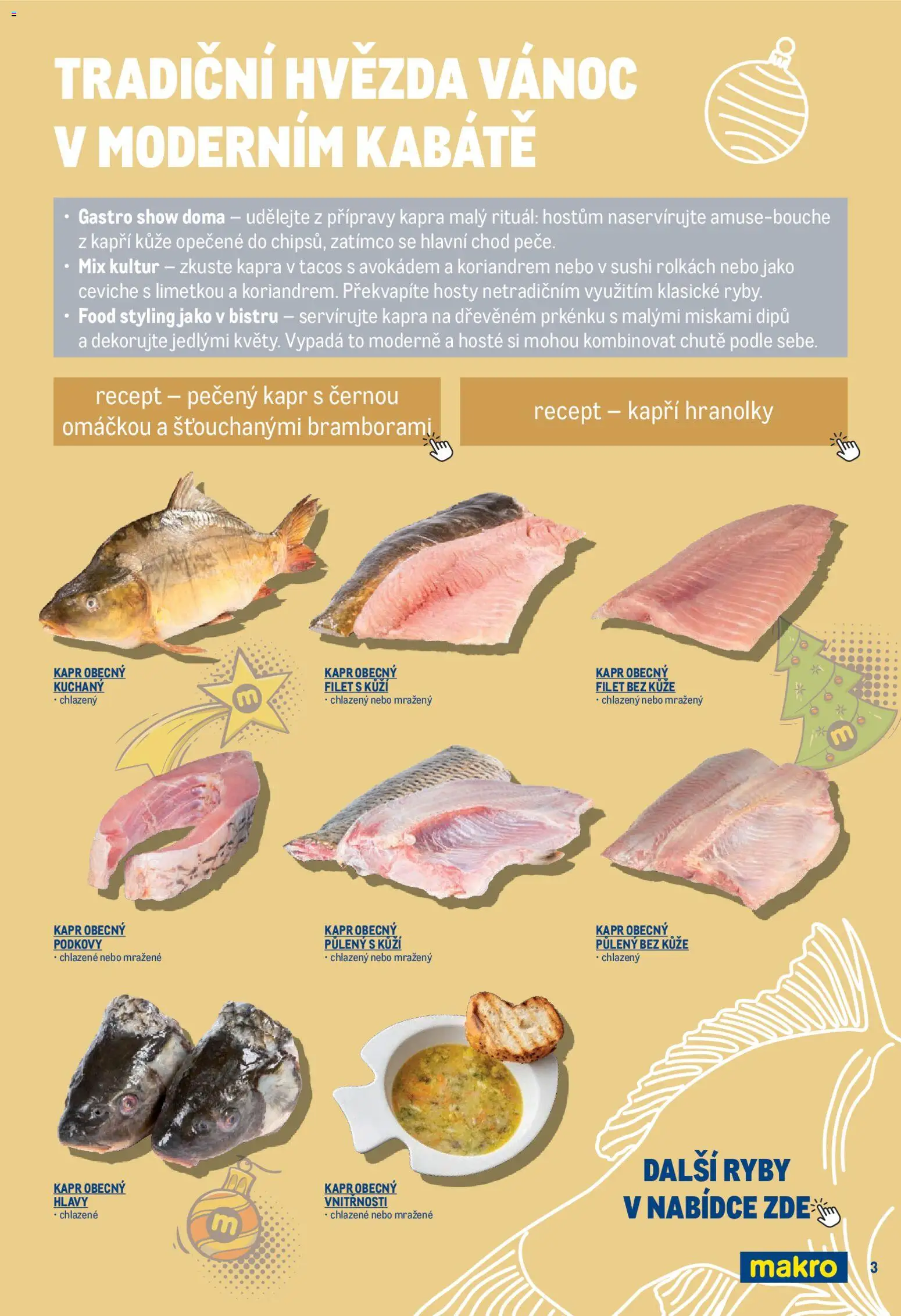 Makro leták - Pro milovníky jídla od 17.12.2025 | Strana: 3 | Produkty: Hranolky, Ryby, Sushi, Filet
