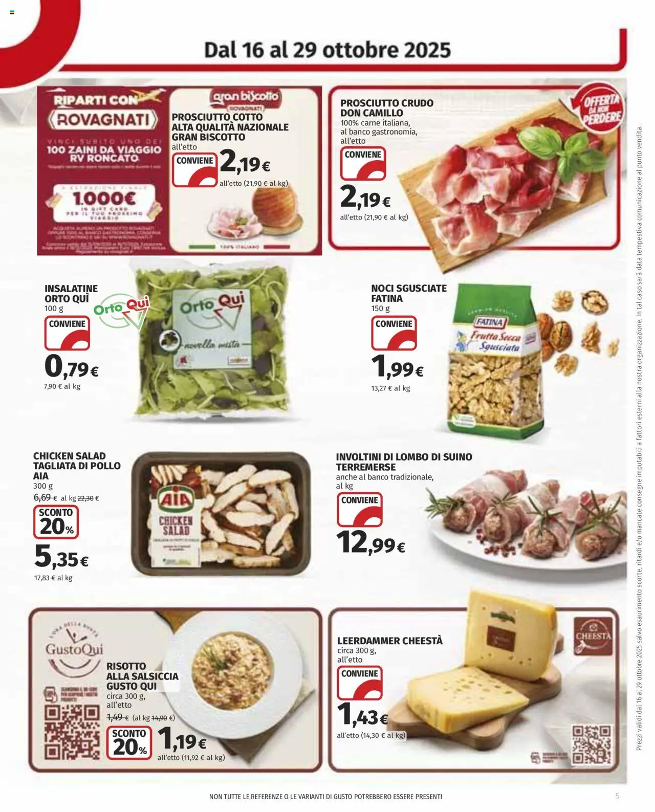 Volantino COOP del 16.10.2025 | Pagina: 5 | Prodotti: Pollo, Prosciutto, Salsiccia, Data