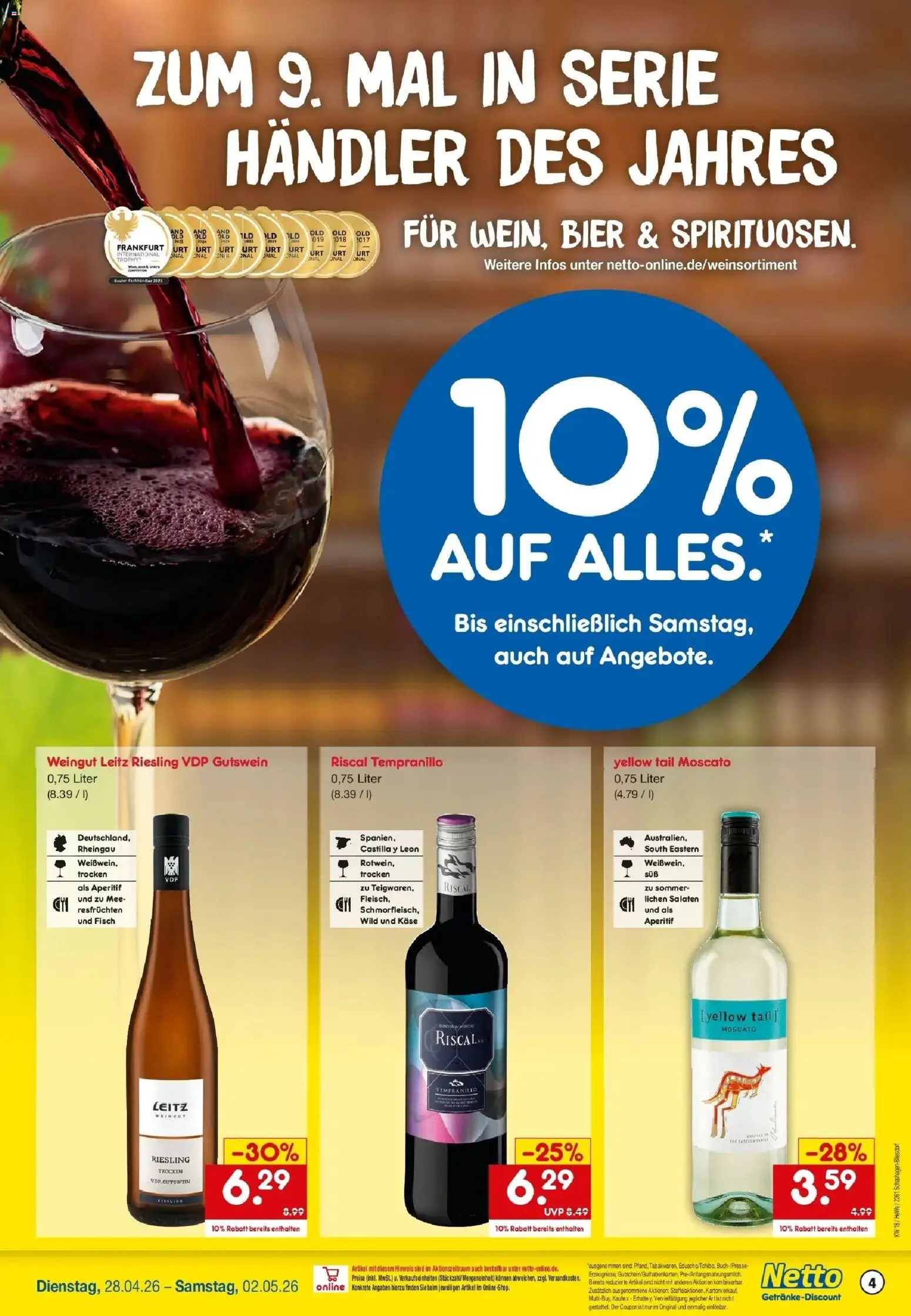 Netto Marken-Discount Prospekt Neustadt In Holstein	 – gültig ab 27.04.2026 | Seite: 4 | Produkte: Käse, Bier, Fisch