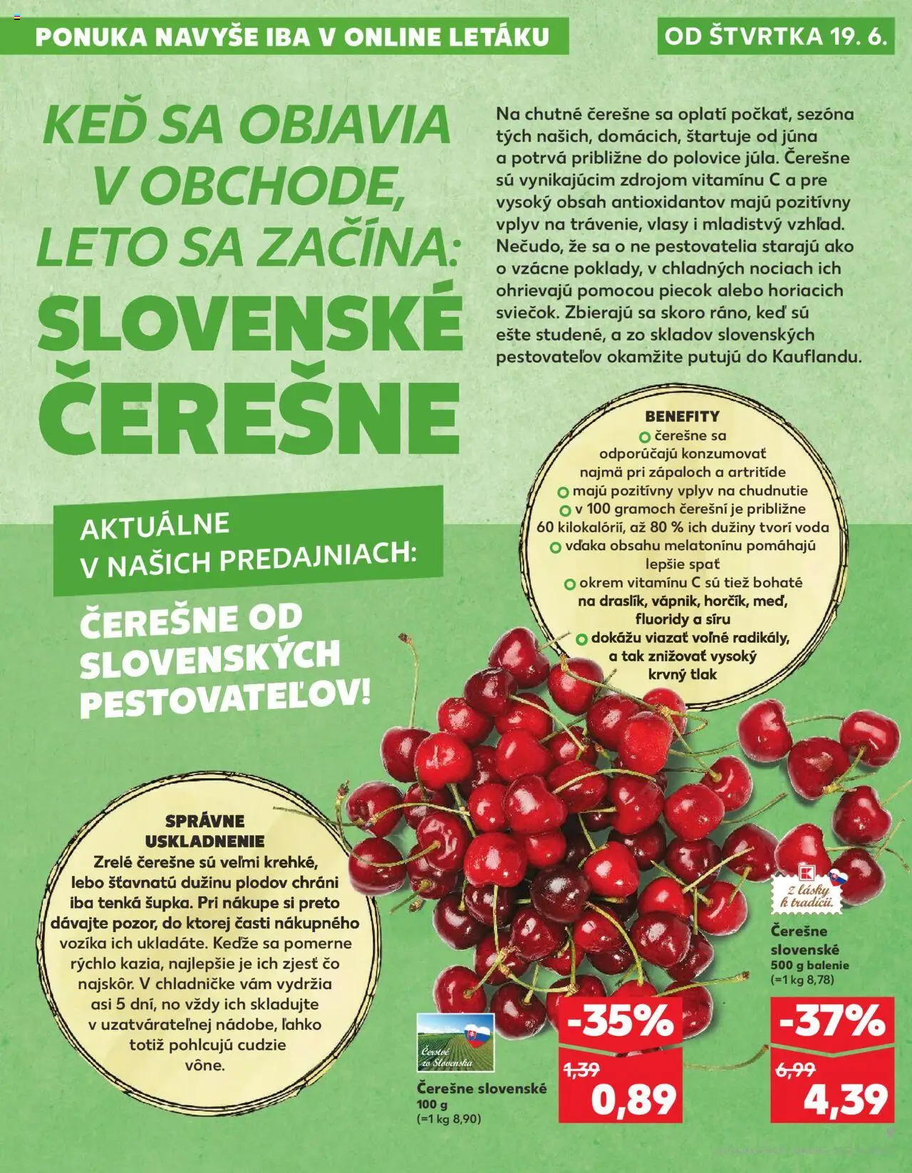 Nové Kaufland akcie – leták je platný od 19.06.2025 | Strana: 9 | Produkty: Voda, Čerešne