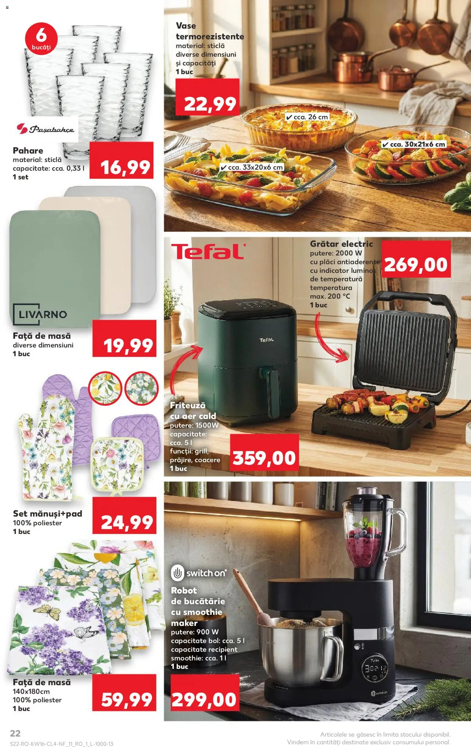Noul catalog Kaufland – valabil de la 15.04.2026 | Pagină: 22 | Produse: Ginseng, Grill, Față de masă, Bol