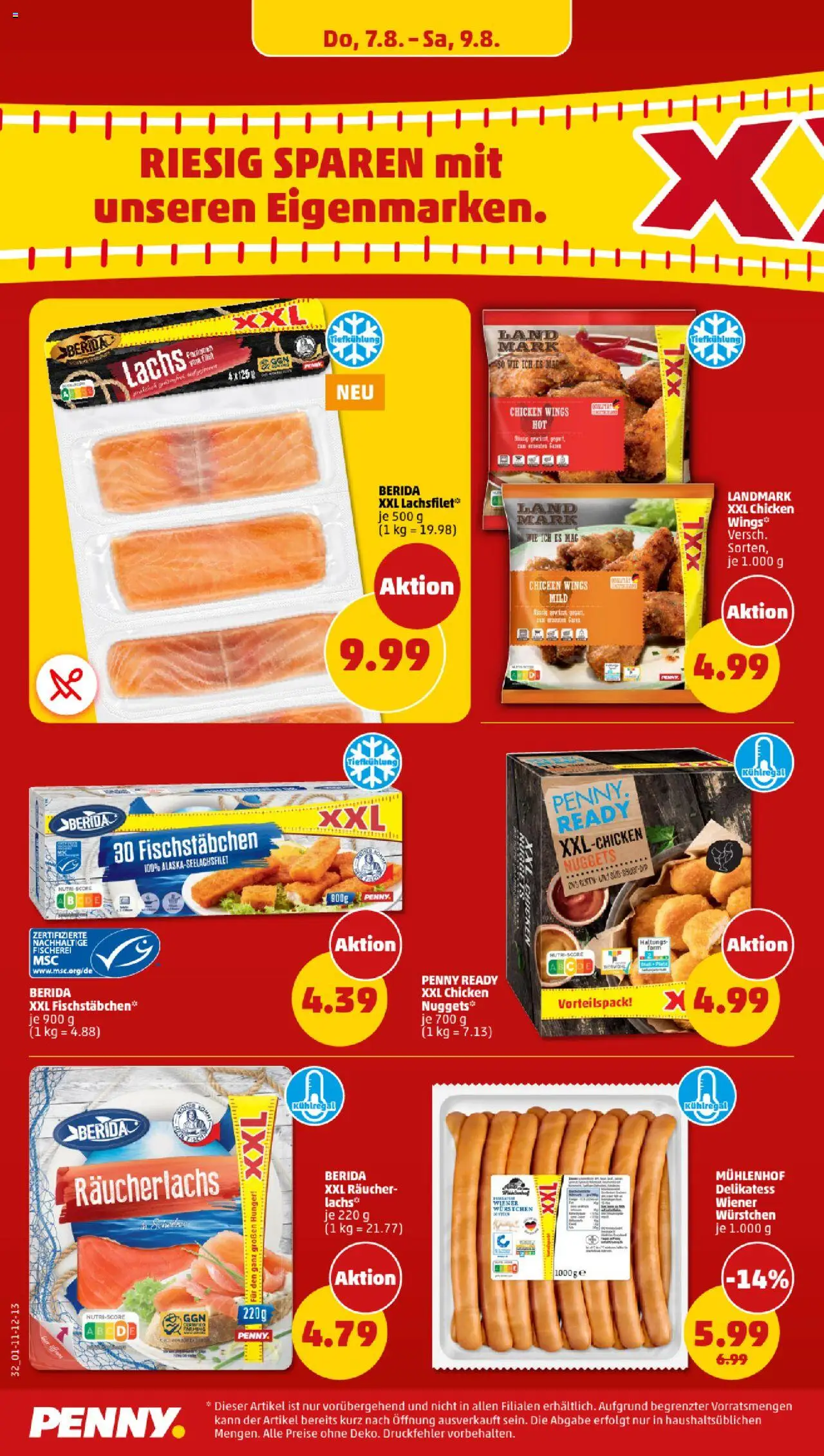 Penny Prospekt 	 - gültig ab dem 04.08.2025 | Seite: 32 | Produkte: Mars, Lachs, Räucherlachs, Fischstabchen