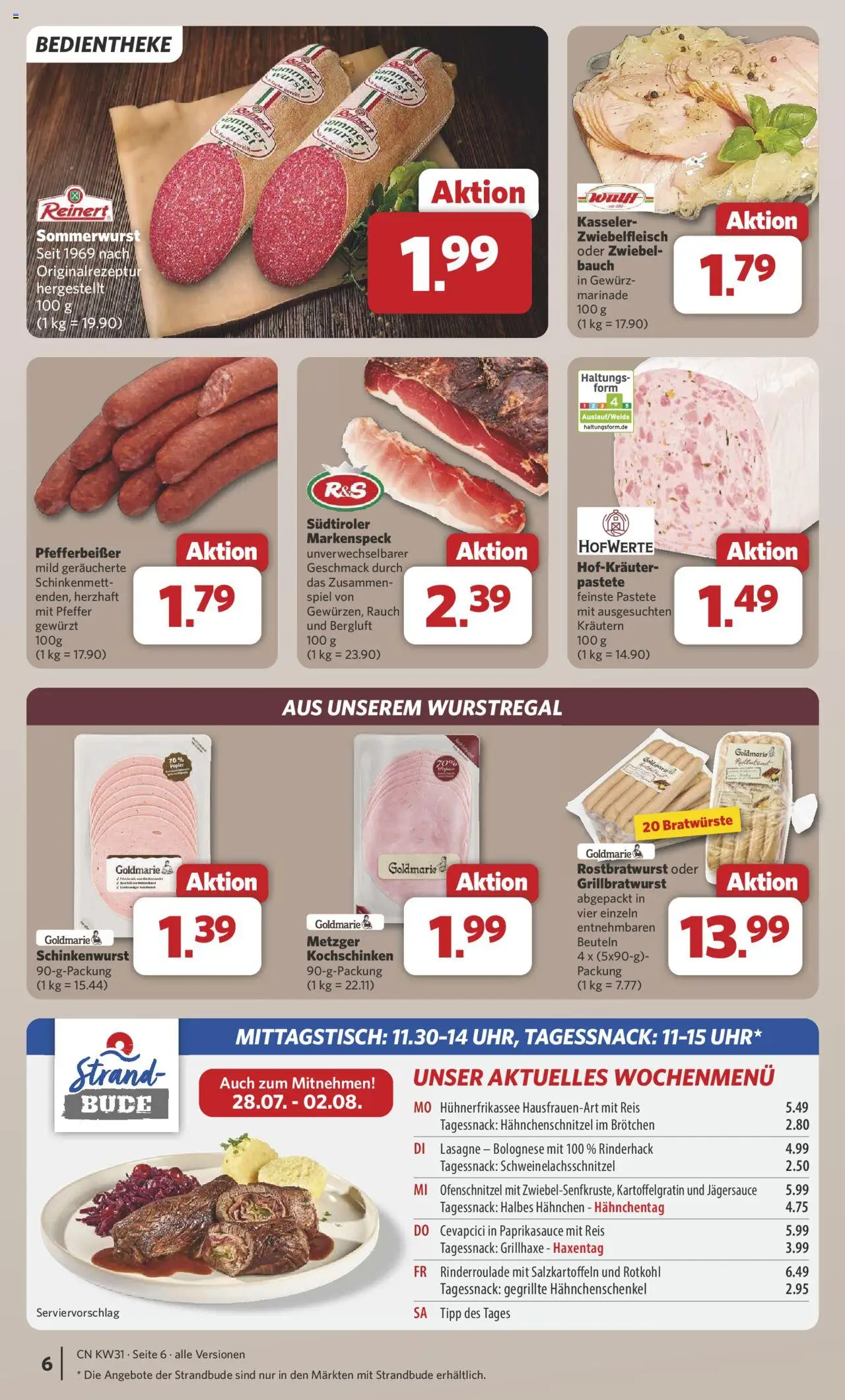Combi Prospekt 	 - gültig ab dem 28.07.2025 | Seite: 6 | Produkte: Hahnchen, Pfeffer, Wurst, Reis