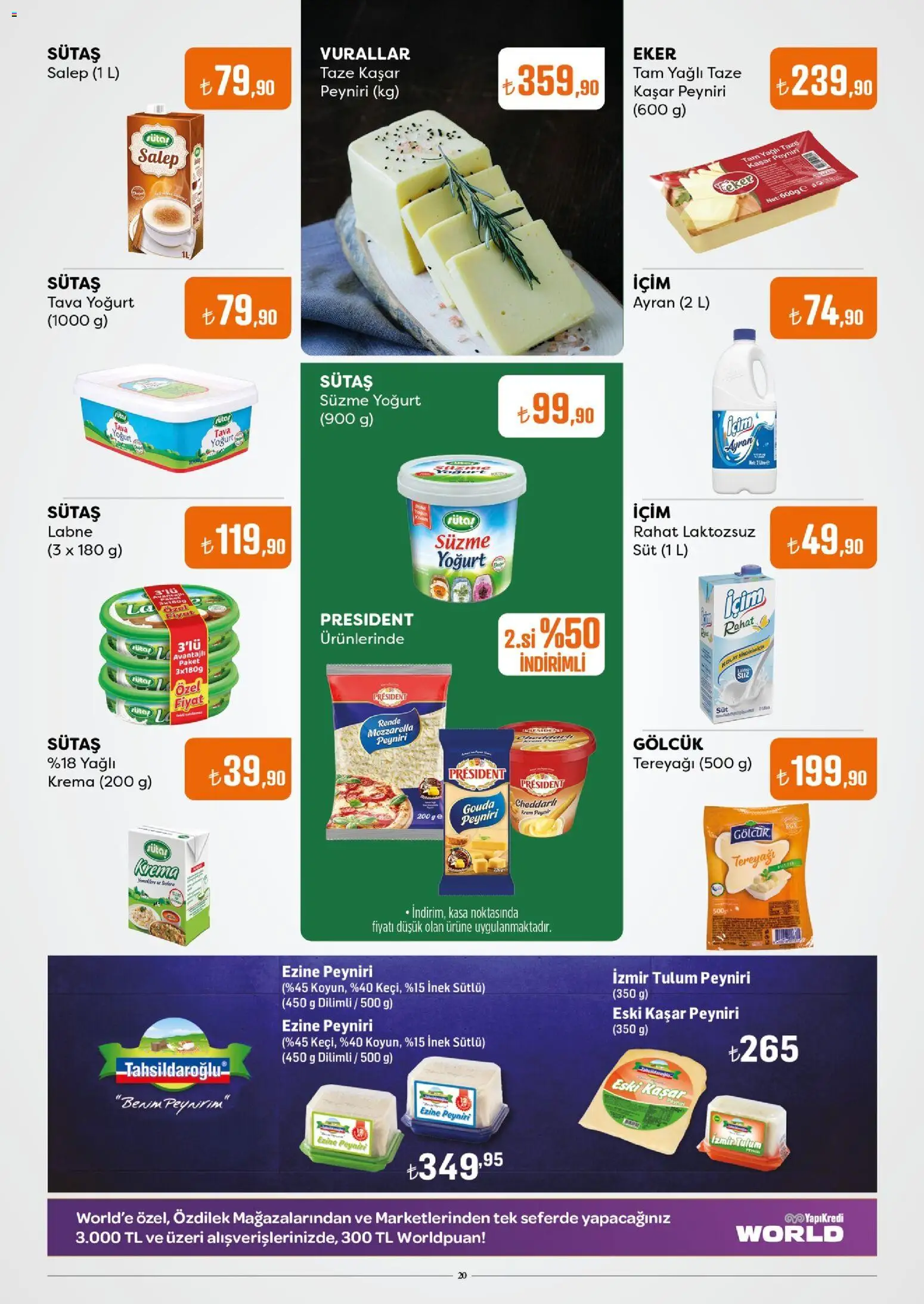 Özdilek Katalog - 17.12.2025 tarihinden itibaren geçerlidir | Sayfa: 20 | Ürünler: Krem, Süt, Tereyağı, Tulum