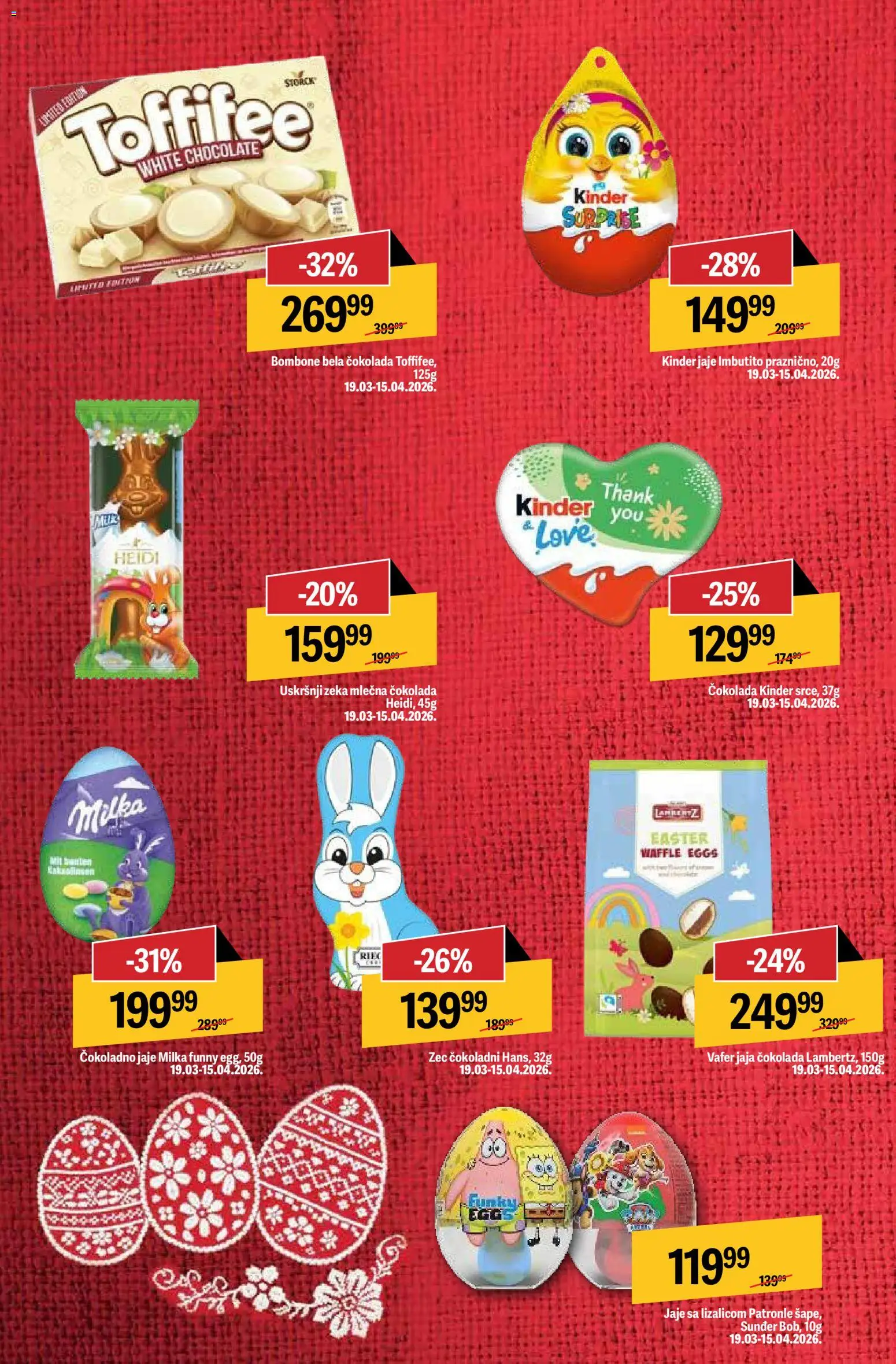 Maxi katalog katalog - važi od 19.03.2026 | Strana: 12 | Proizvode: Milka, Jaja, Čokolada, Mlečna čokolada