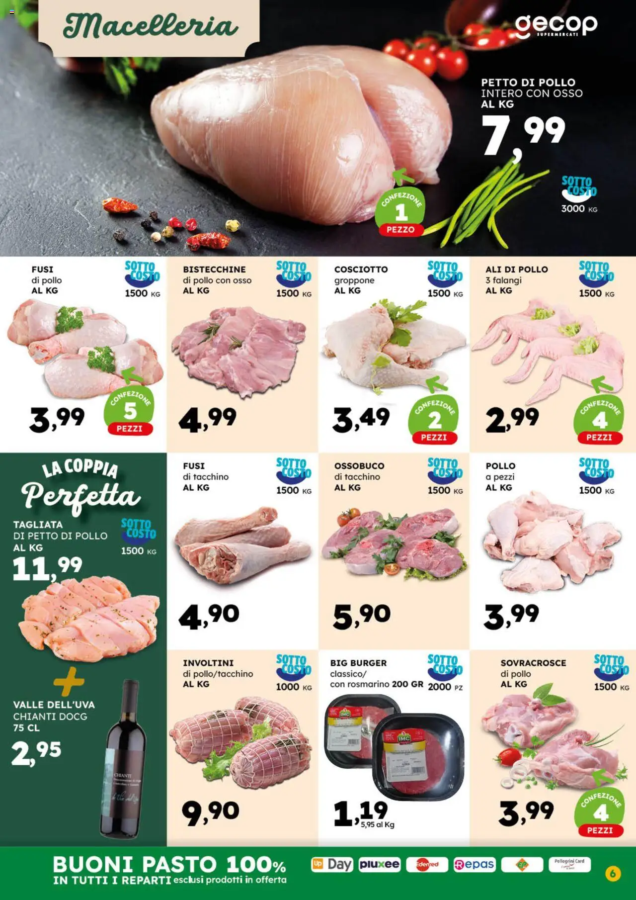 Volantino GECOP del 08.09.2025 | Pagina: 6 | Prodotti: Petto di Pollo, Rosmarino, Pollo, Ossobuco