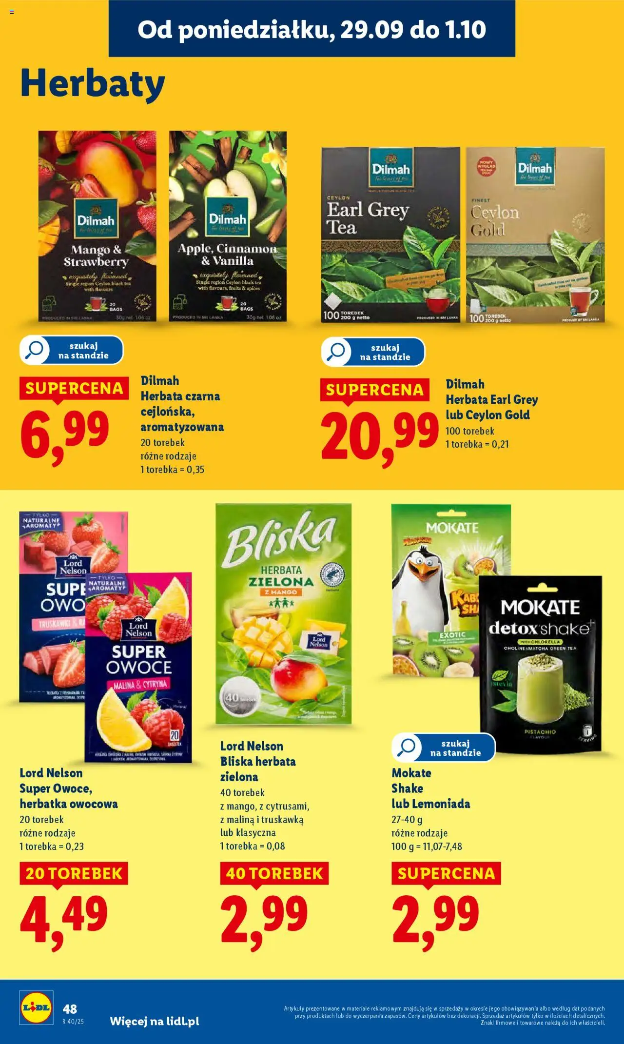 Lidl Gazetka od 29.09.2025 | Strona: 52 | Produkty: Cytryna, Malina, Herbata earl grey, Truskawki