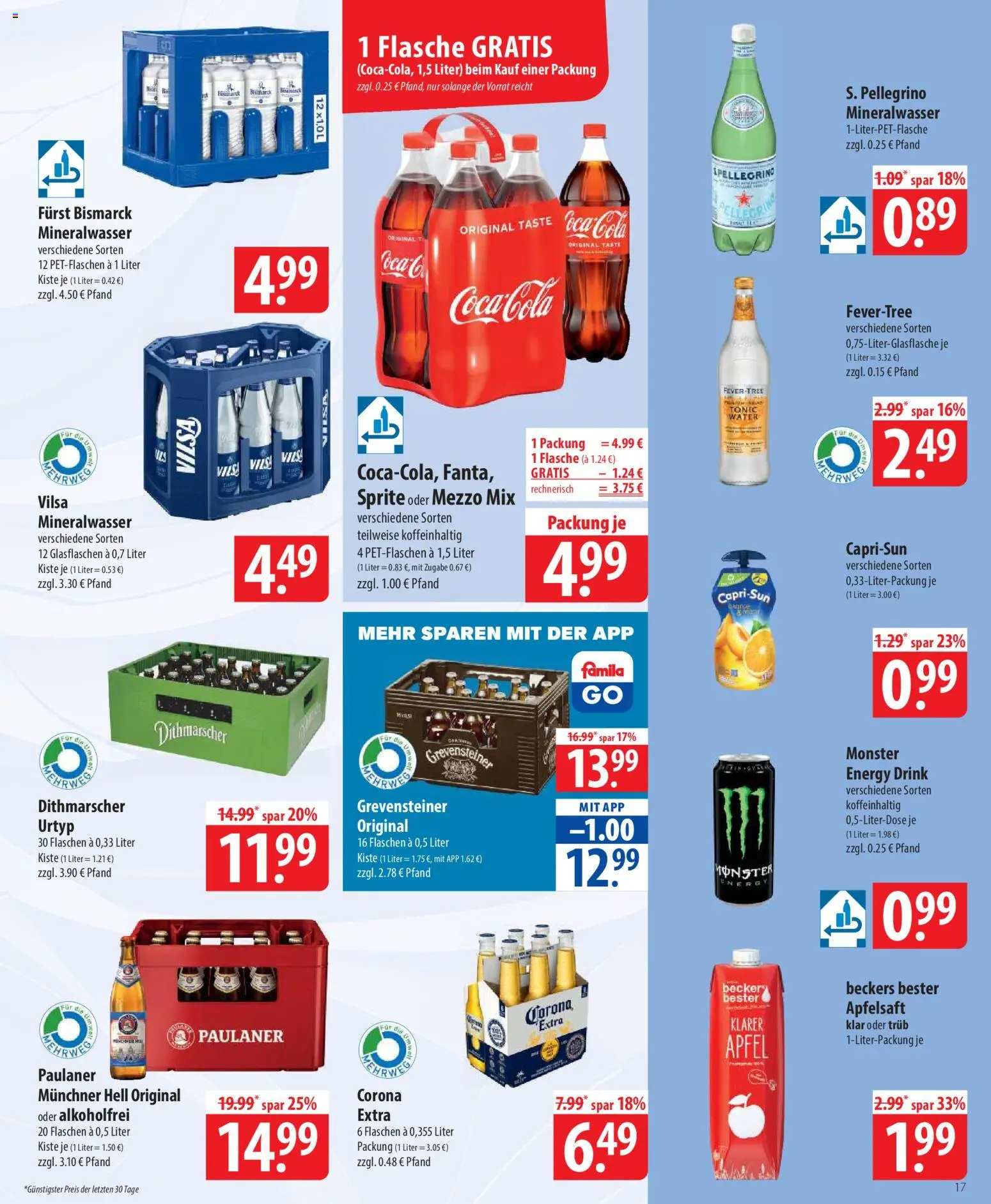 Famila Prospekt 	 – gültig ab 23.03.2026 | Seite: 17 | Produkte: Mezzo mix, Energy, Mineralwasser, Oder mezzo mix
