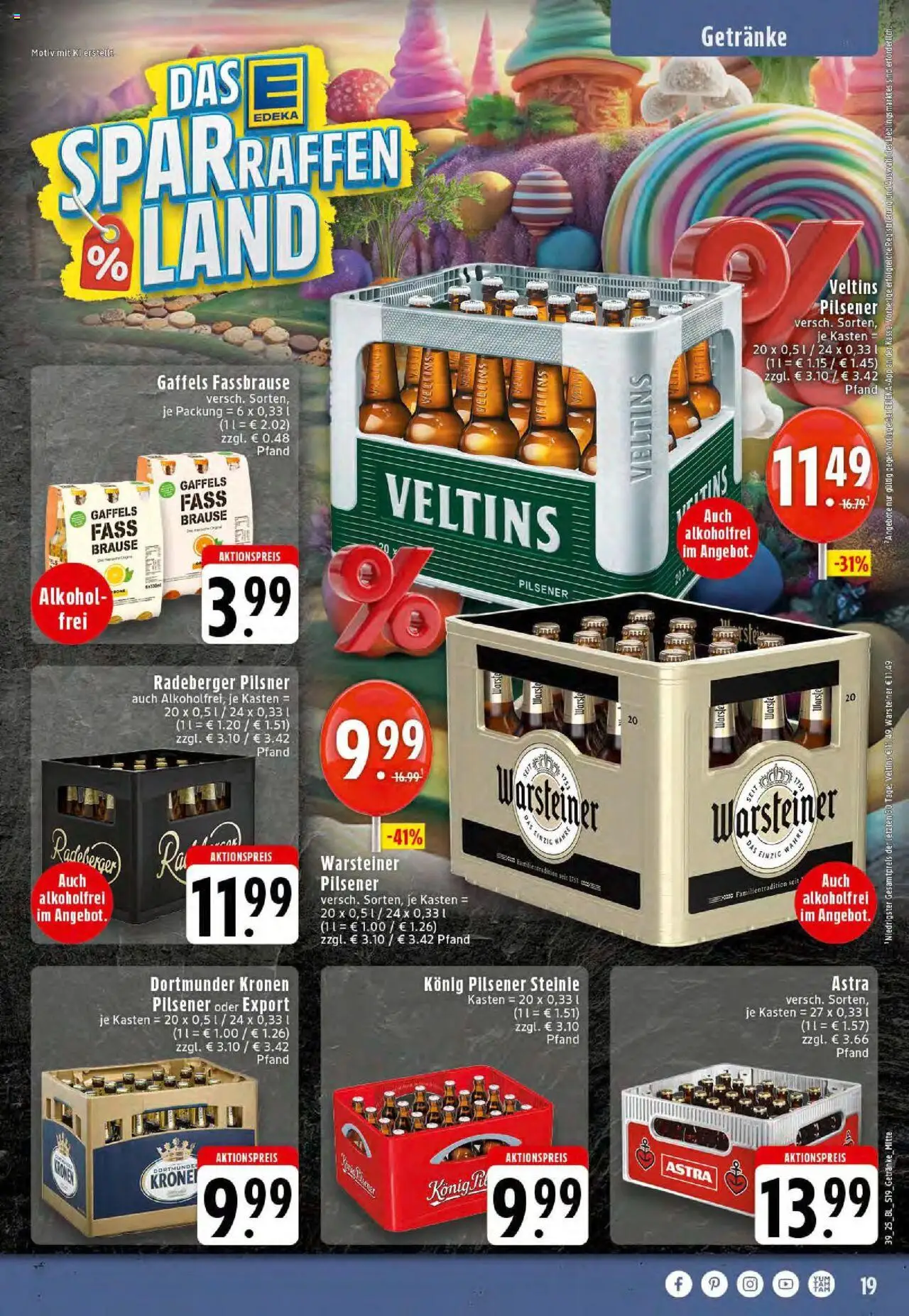 Edeka prospekt Dortmund-Eving	 – gültig ab 21.09.2025 | Seite: 19 | Produkte: Konig pilsener, Astra, Warsteiner, Veltins