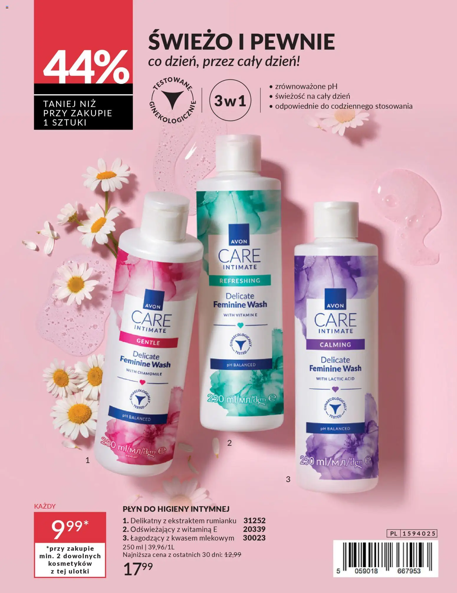 Avon Katalog Różowe Ceny od 28.02.2026 | Strona: 4 | Produkty: Płyn do higieny intymnej