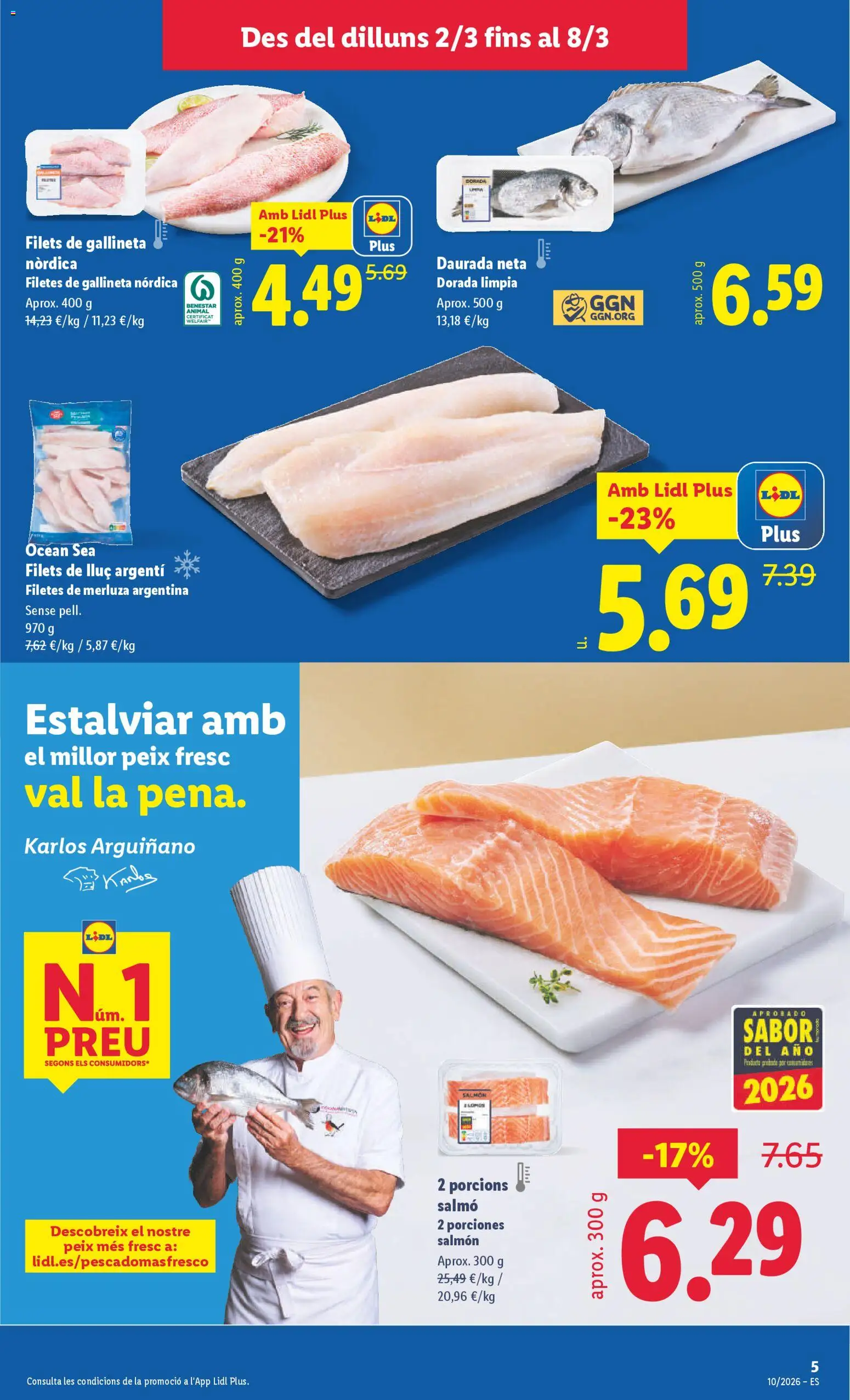 Lidl folleto │ válido desde el 02.03.2026 | Página: 5 | Productos: Filetes de merluza