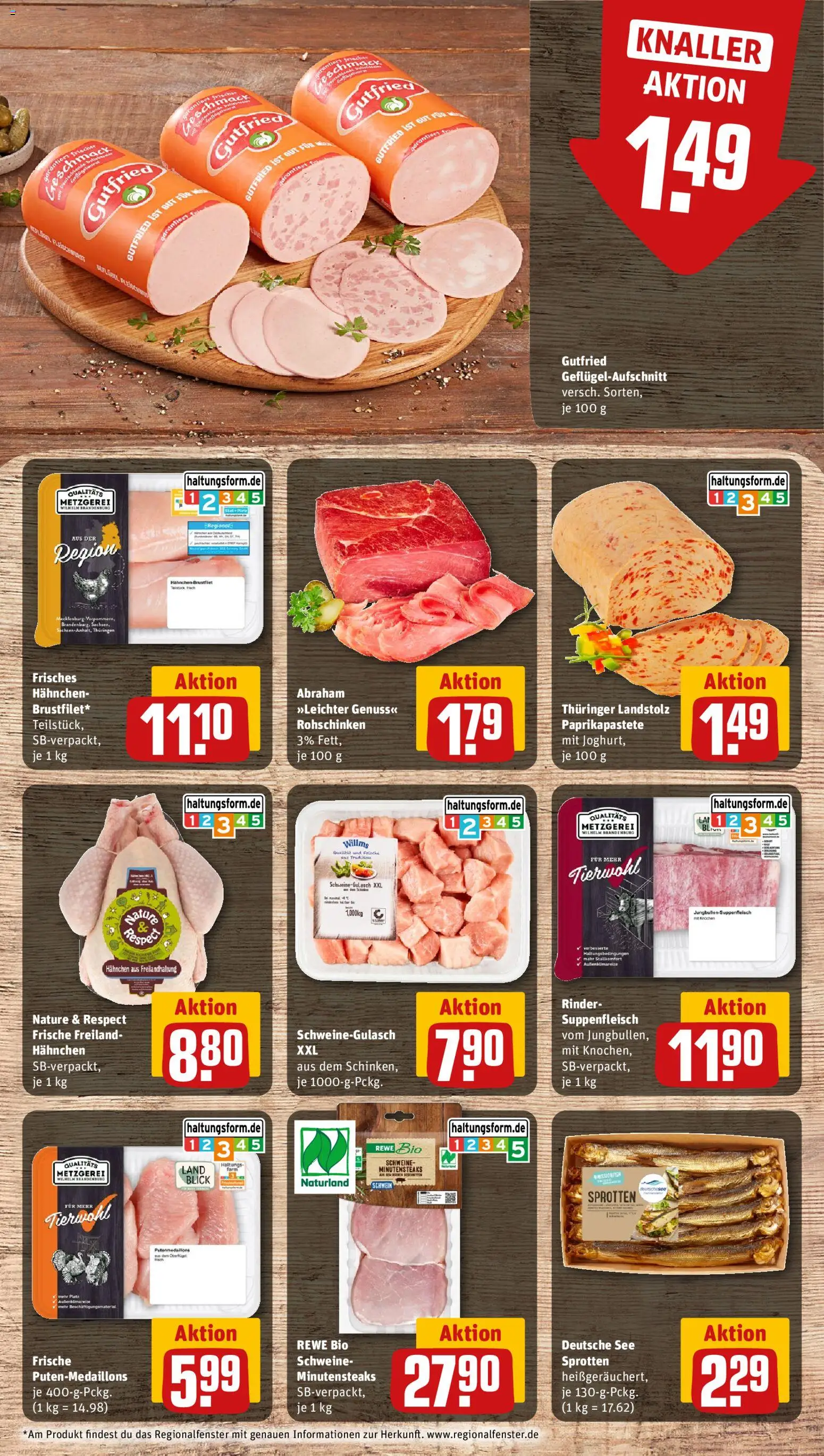 Rewe Prospekt 	 – gültig ab 26.01.2026 | Seite: 8 | Produkte: Schweinegulasch, Hahnchen, Paprika, Suppenfleisch