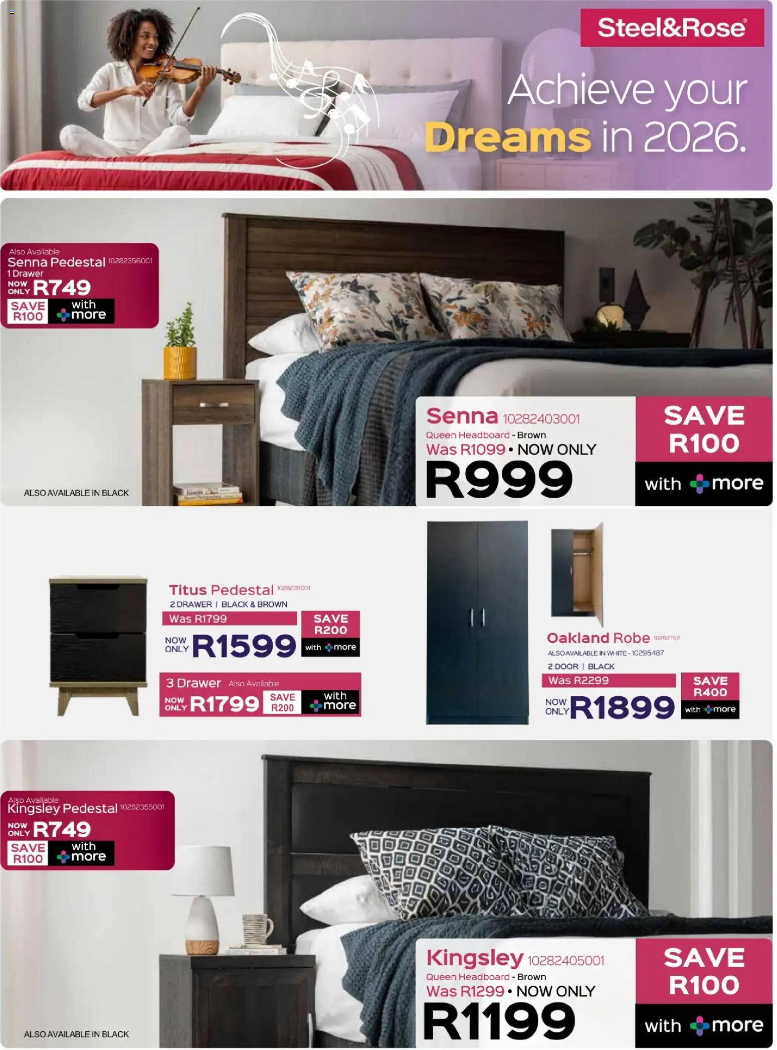 New Sleepmasters catalogue – valid from 15.01.2026 | Page: 10 | Products: Pedestal, Headboard