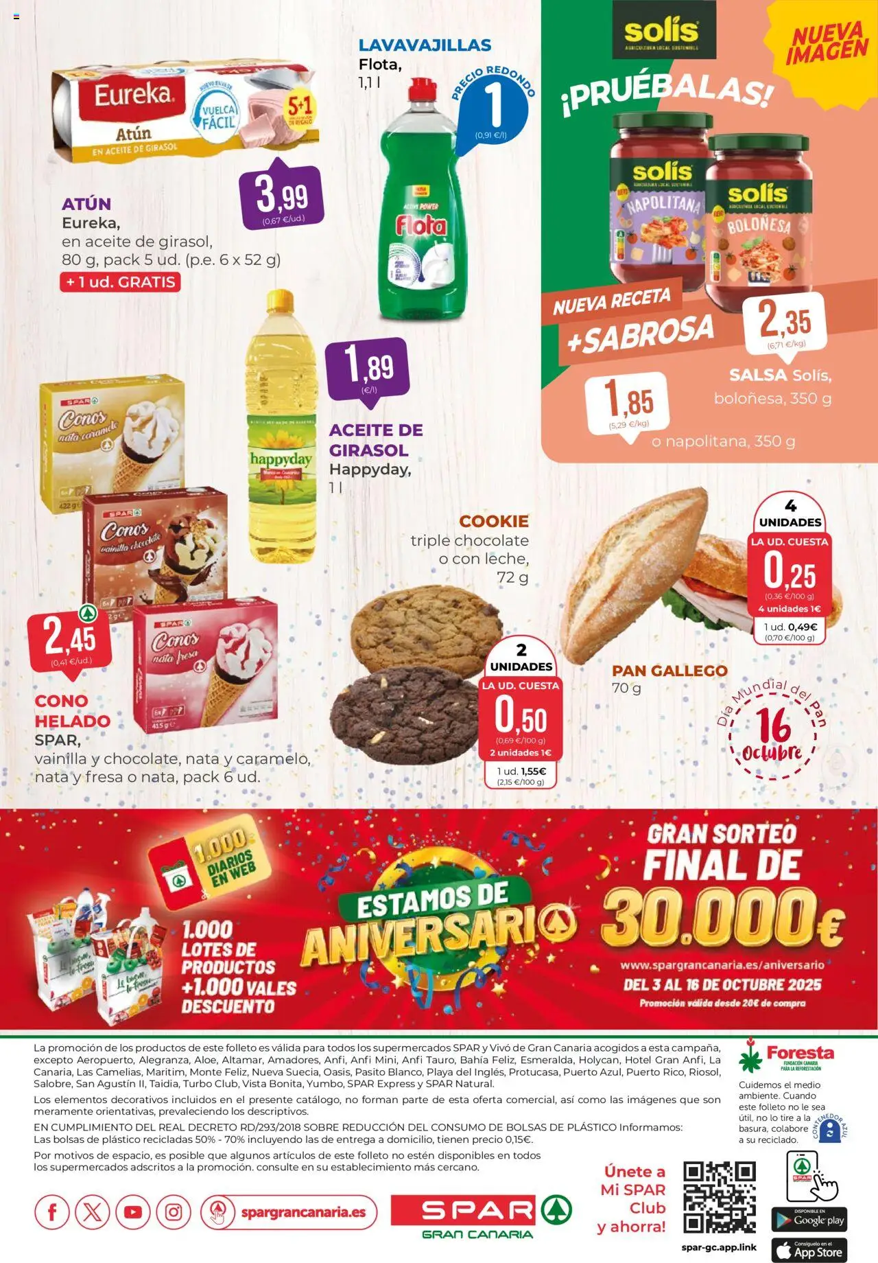 Spar folleto │ válido desde el 03.10.2025 | Página: 21 | Productos: Pan, Helado, Aceite de girasol, Lavavajillas