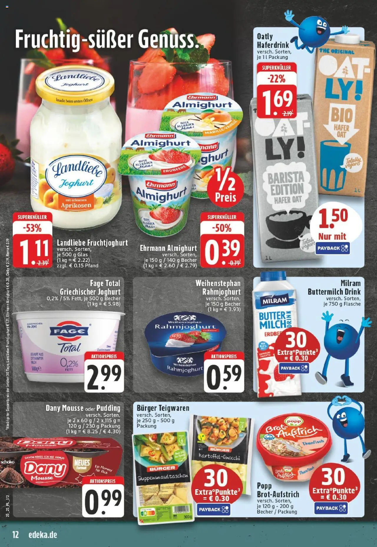 Edeka prospekt Titz	 - gültig ab dem 15.06.2025 | Seite: 12 | Produkte: Rama, Ehrmann almighurt, Thunfisch, Burger