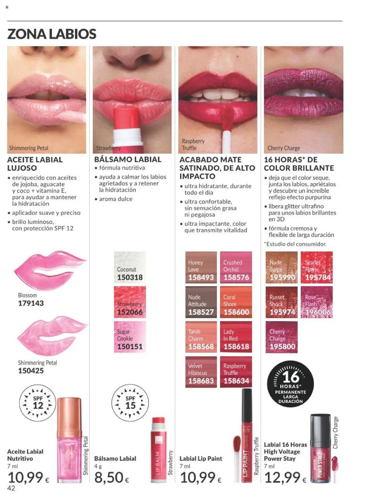 Catálogo AVON campaña 7 │ válido desde el 01.07.2025 | Página: 42 | Productos: Aceite, Τυρόπιτα, Bálsamo labial