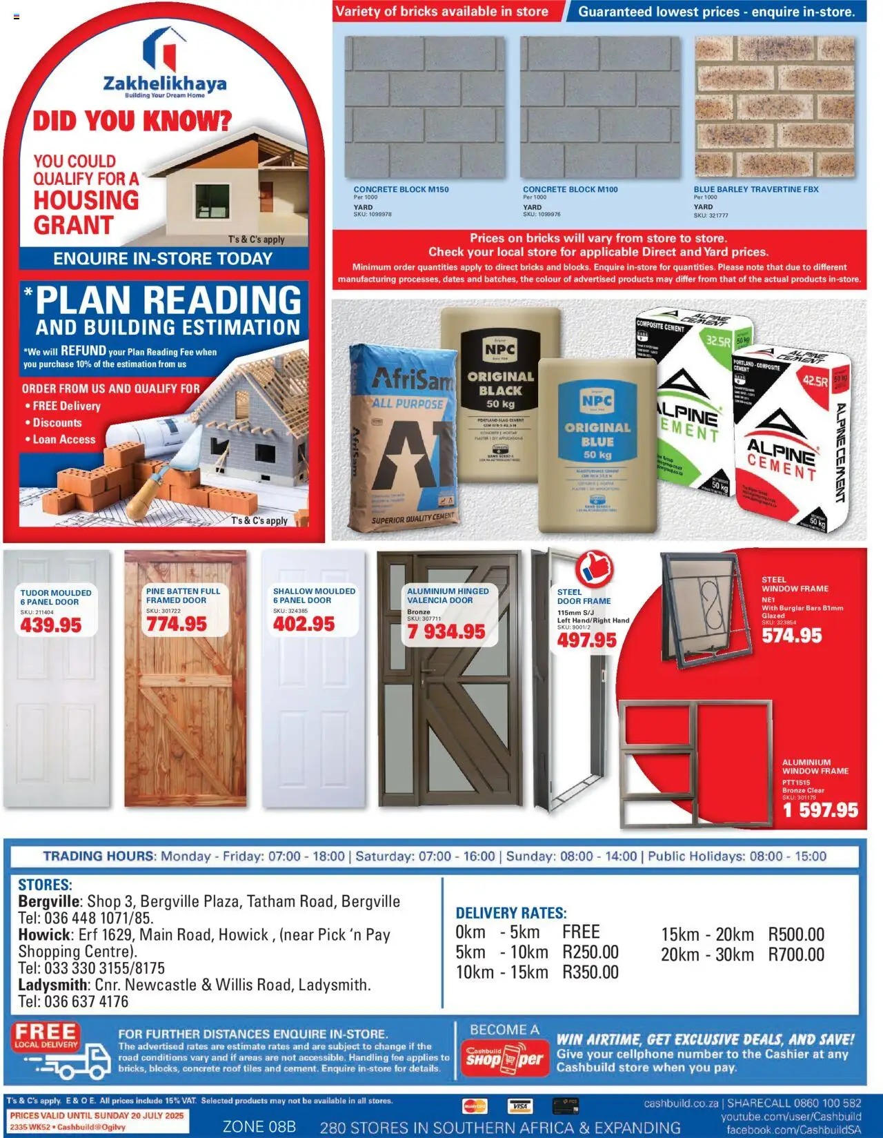 Cashbuild Catalogue │ valid from 23.06.2025 | Page: 4 | Products: Dates, Frame, Door frame, Cement