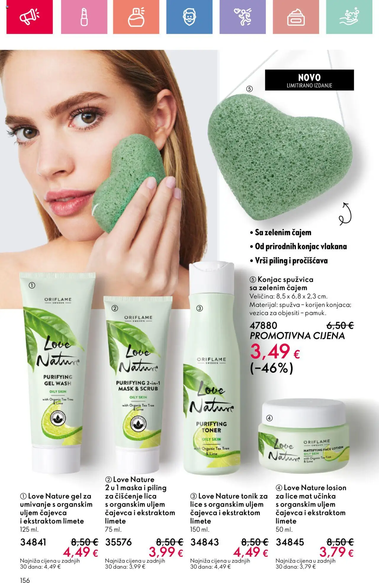 Oriflame katalog | vrijedi od 03.08.2025 | Stranica: 156 | Proizvodi: Spužva, Maska, Piling, Toner