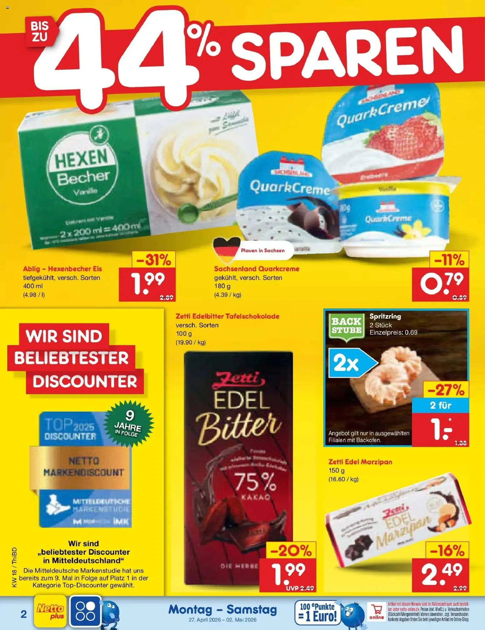 Netto Marken-Discount Prospekt Thiendorf	 – gültig ab 27.04.2026 | Seite: 34 | Produkte: Top, Eis