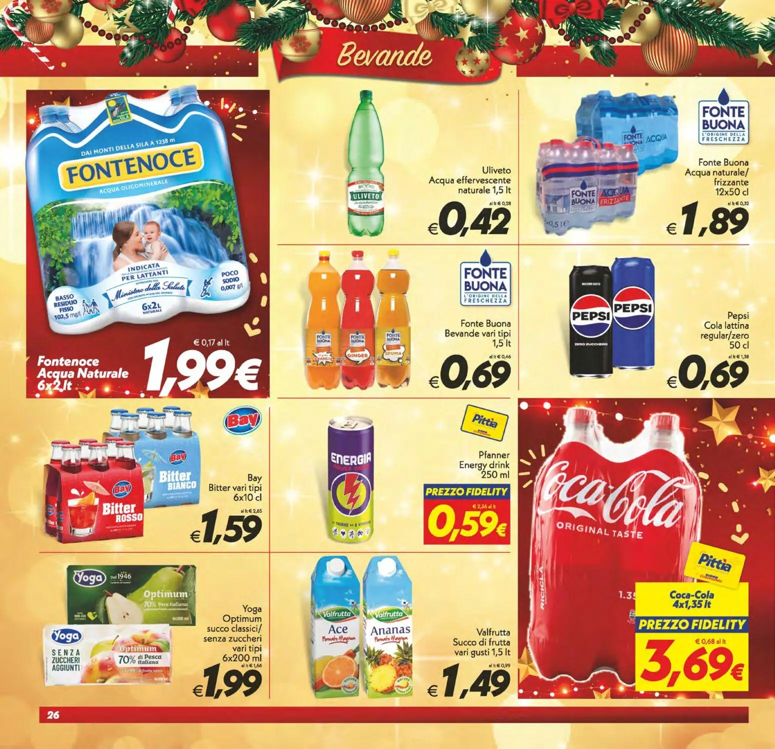 Volantino SuperConveniente del 16.12.2025 | Pagina: 26 | Prodotti: Succo, Acqua, Zucchero, Pera
