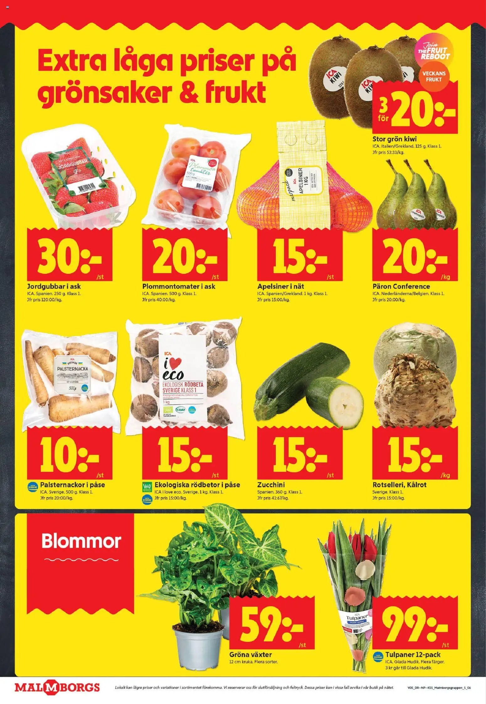ICA Kvantum reklamblad aktuell från 26.01.2026 | Sida: 6 | Produkter: Plommon, Apelsiner, Tomater, Zucchini