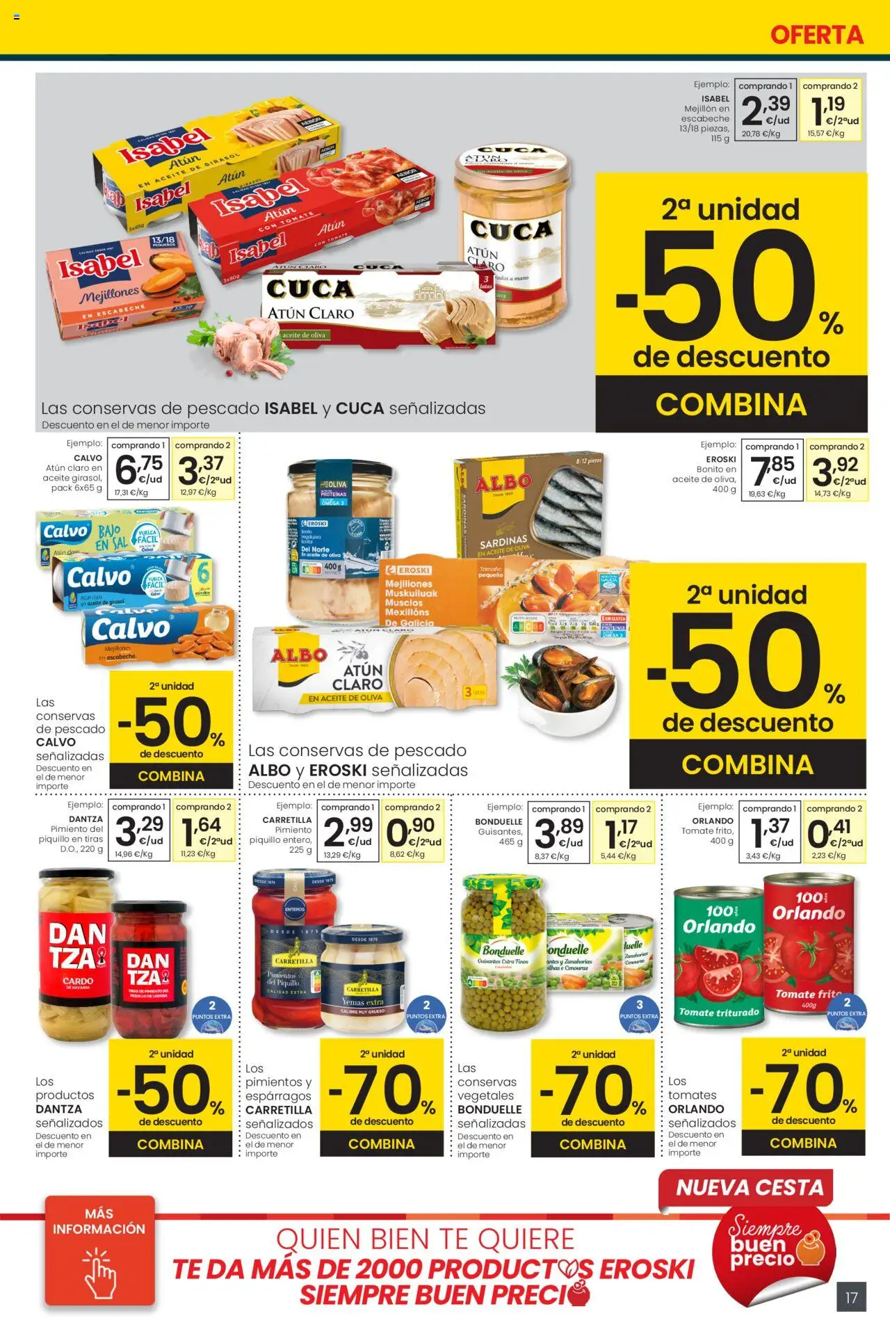 Eroski - Center │ válido desde el 31.07.2025 | Página: 17 | Productos: Κάδος απορρυμάτων, Té, Atún claro, Tomate triturado
