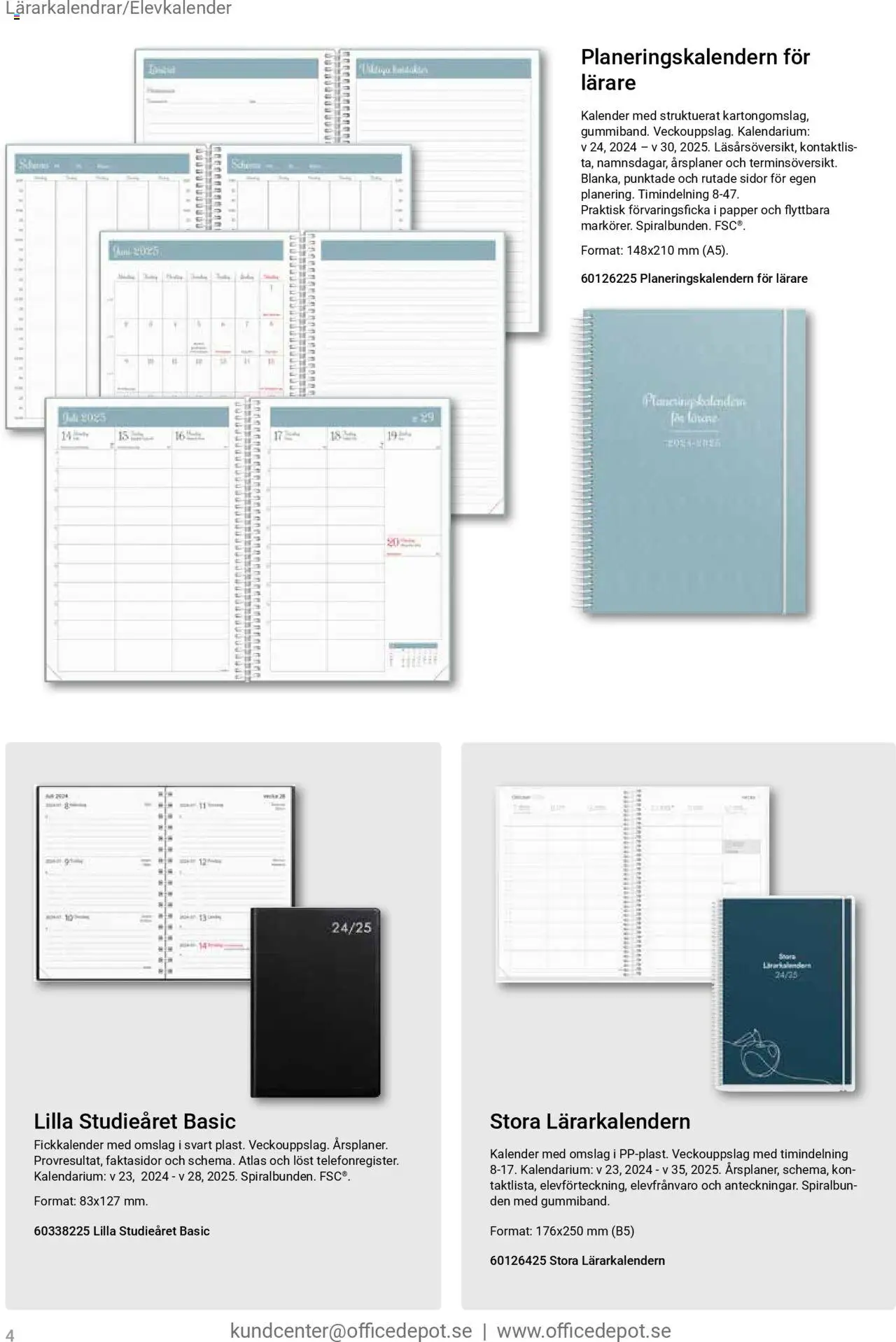 Office Depot reklamblad aktuell från 01.09.2025 | Sida: 4 | Produkter: Papper, Kalender