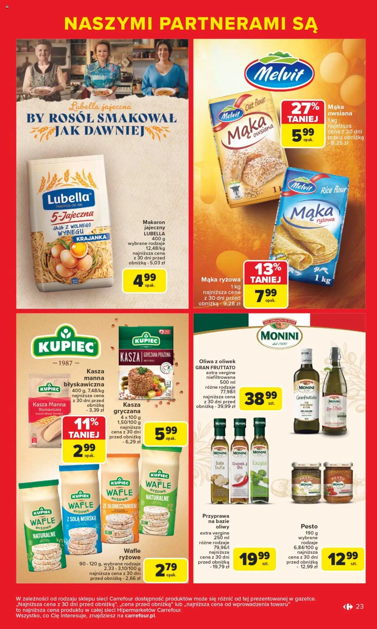Carrefour Gazetka - Markowe okazje czekają od 09.06.2025 | Strona: 23 | Produkty: Kasza gryczana, Pesto, Bazylia, Makaron