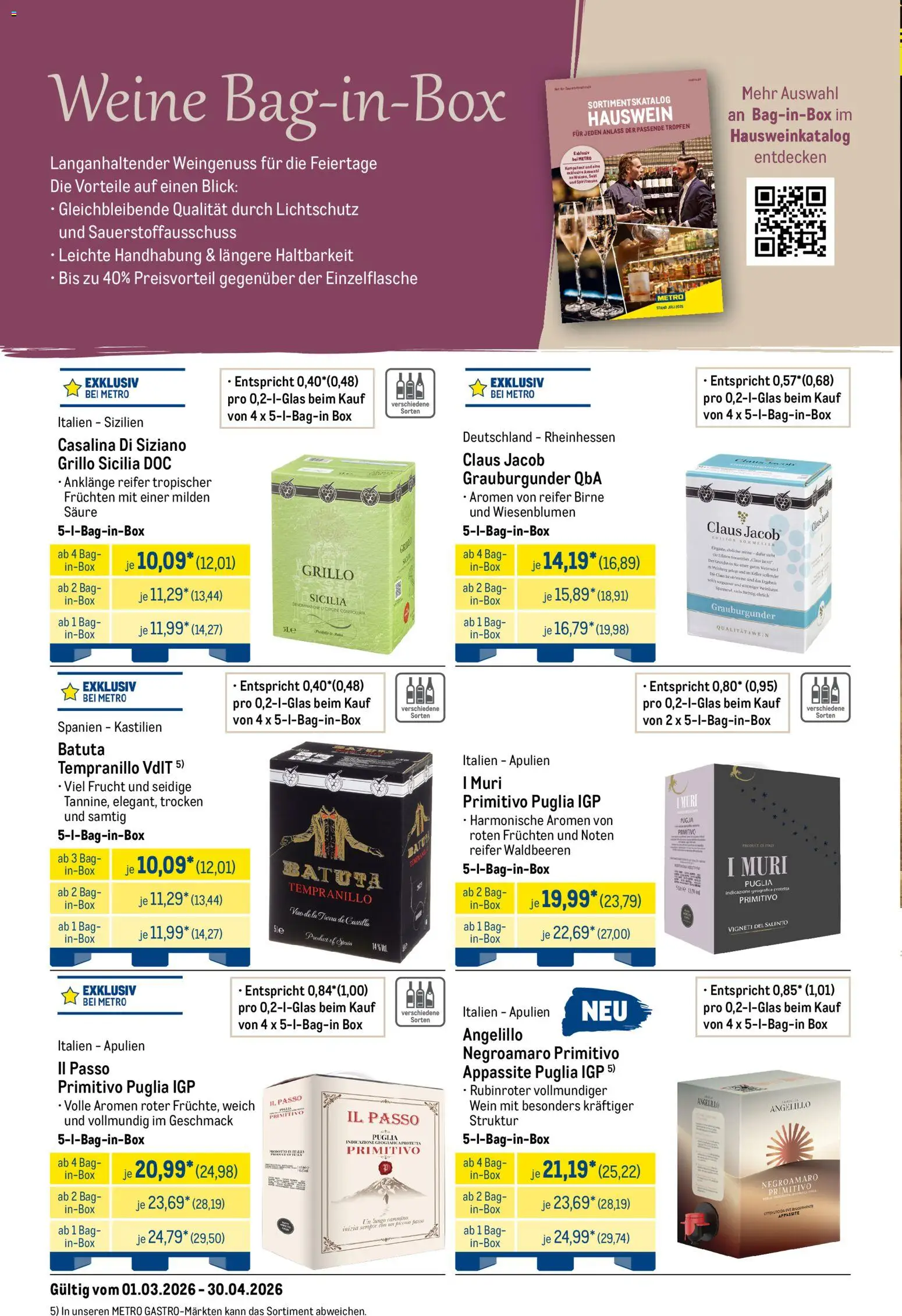 Metro Saisonkatalog Frühlings-Genuss – gültig ab 01.03.2026 | Seite: 51 | Produkte: Box, Birne, Wein