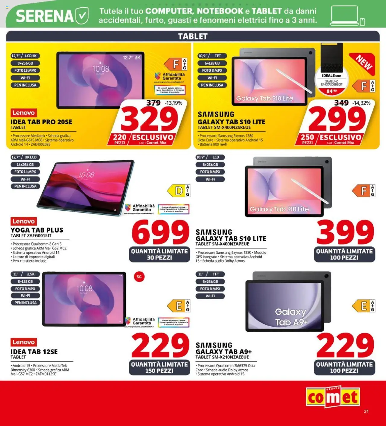 Volantino Comet del 09.10.2025 | Pagina: 21 | Prodotti: Notebook, Tablet, Tastiera, Batteria