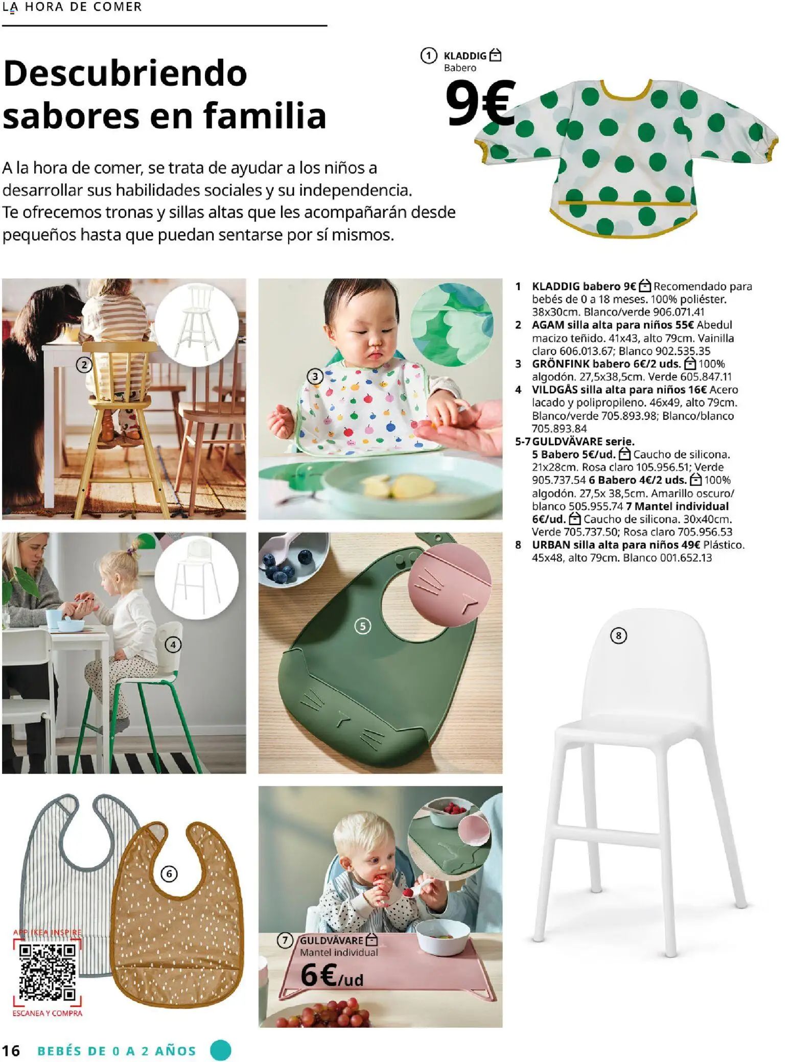 Catálogo IKEA  y los niños  │ válido desde el 06.03.2026 | Página: 16 | Productos: Mantel, Té, Silla, Silla alta para niños