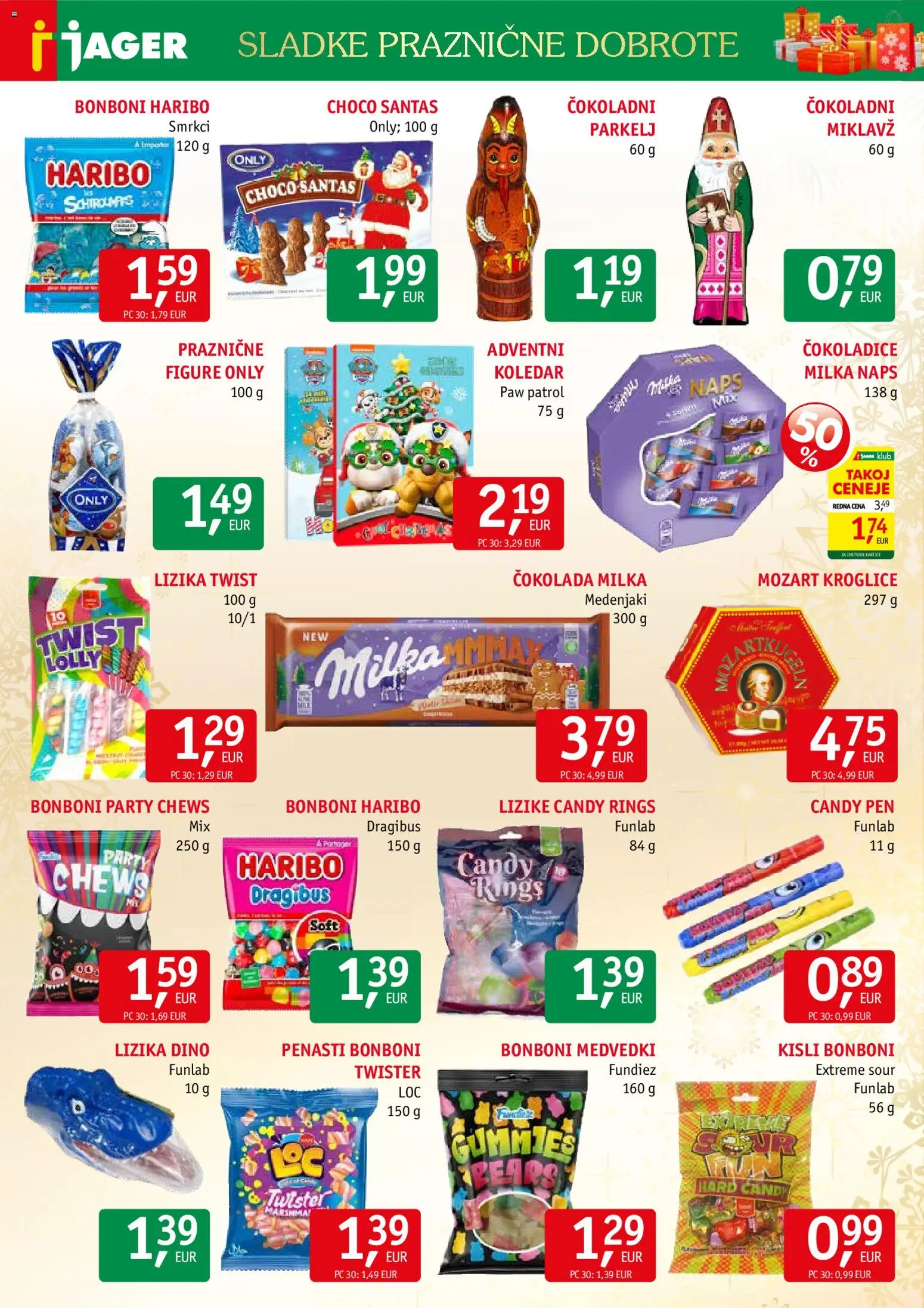 Novi Jager katalog ponudbe – veljaven od 26.11.2025 | Stran: 10 | Izdelki: Bonboni, Cokolada