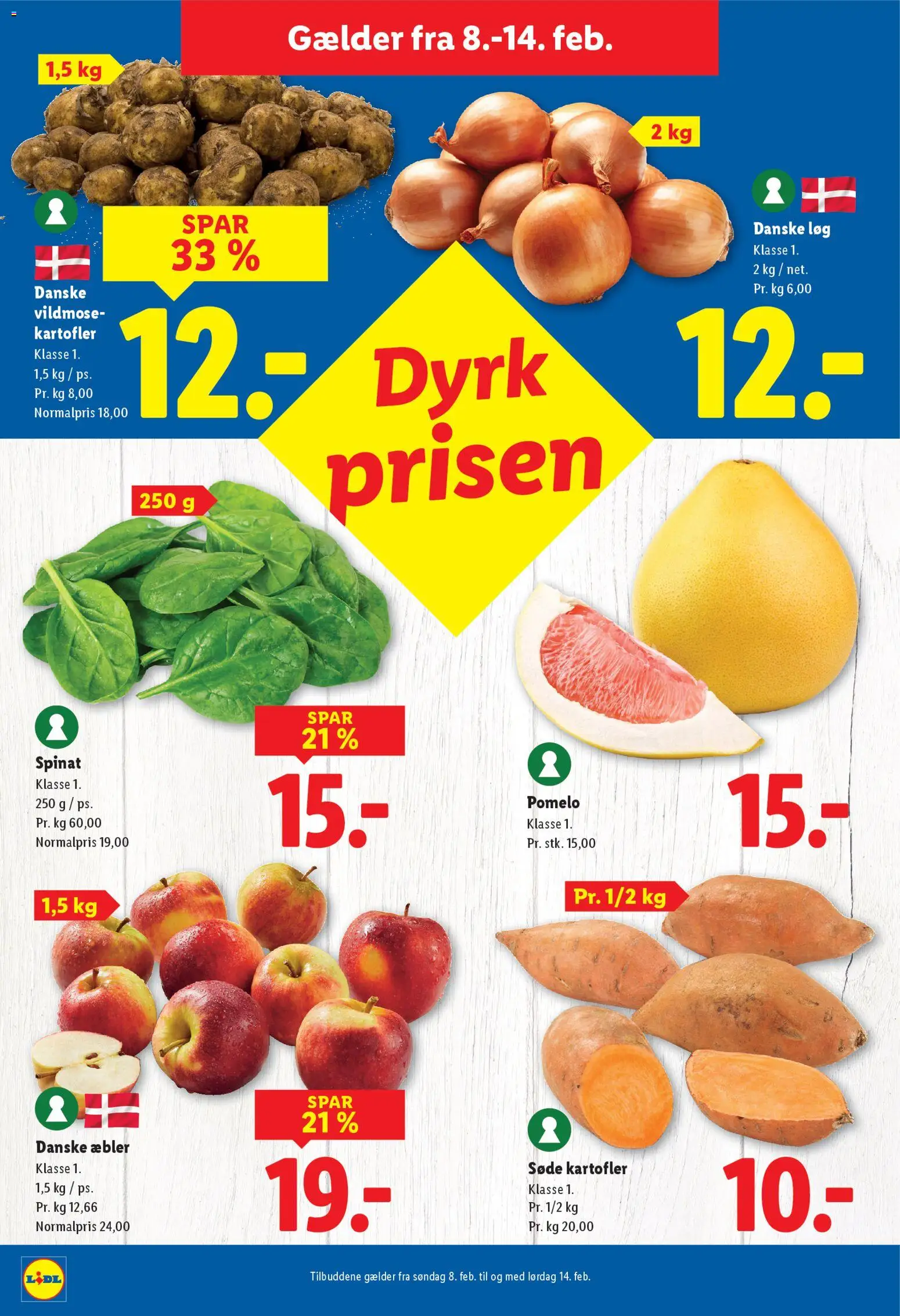 Lidl tilbudsavis – gyldig fra 12.02.2026 | Side: 19 | Produkter: Æbler, Kartofler, Løg, Pomelo