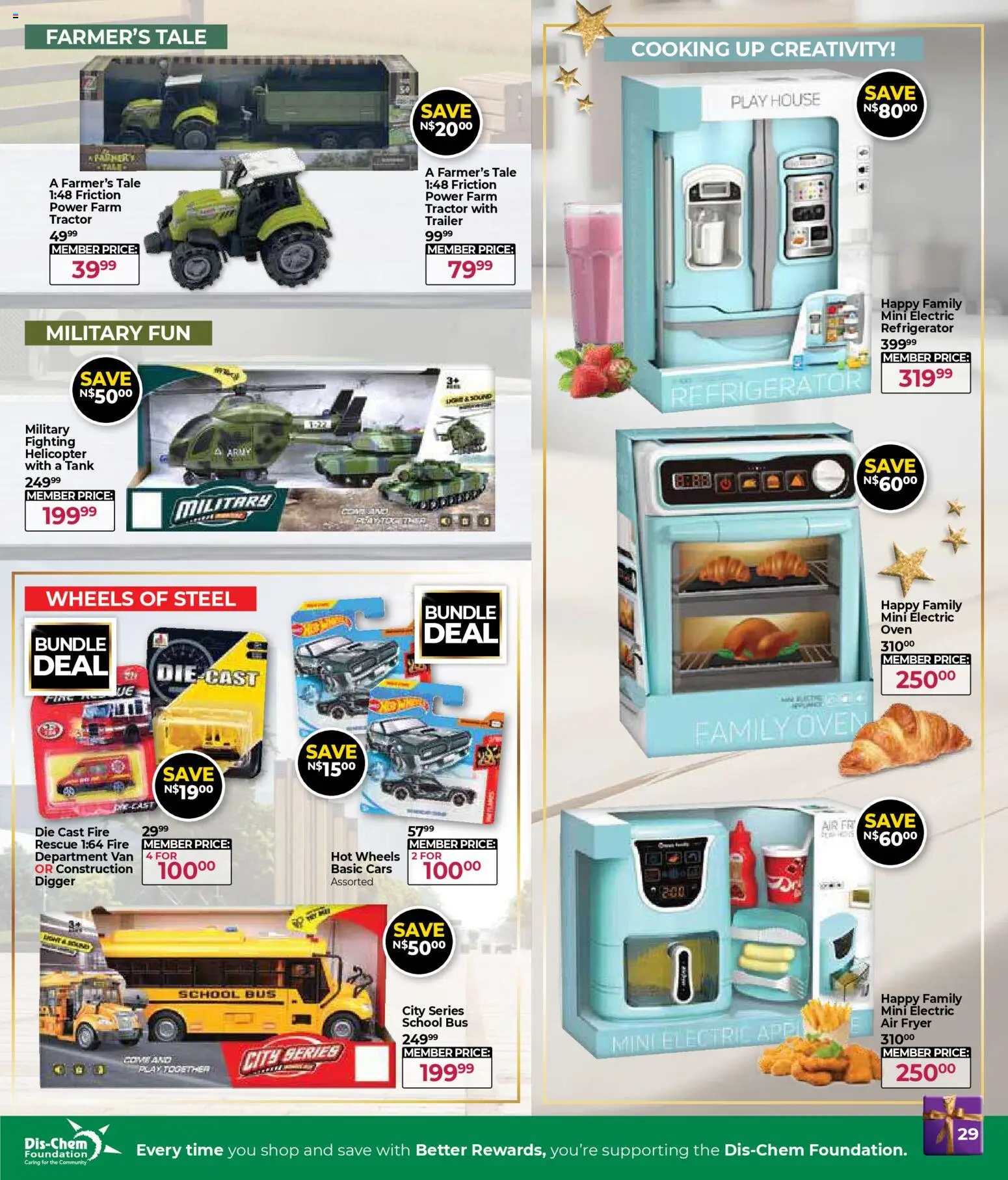 New Dis-Chem catalogue – valid from 29.10.2025 | Page: 29 | Products: Tank, Refrigerator, Fryer, Foundation