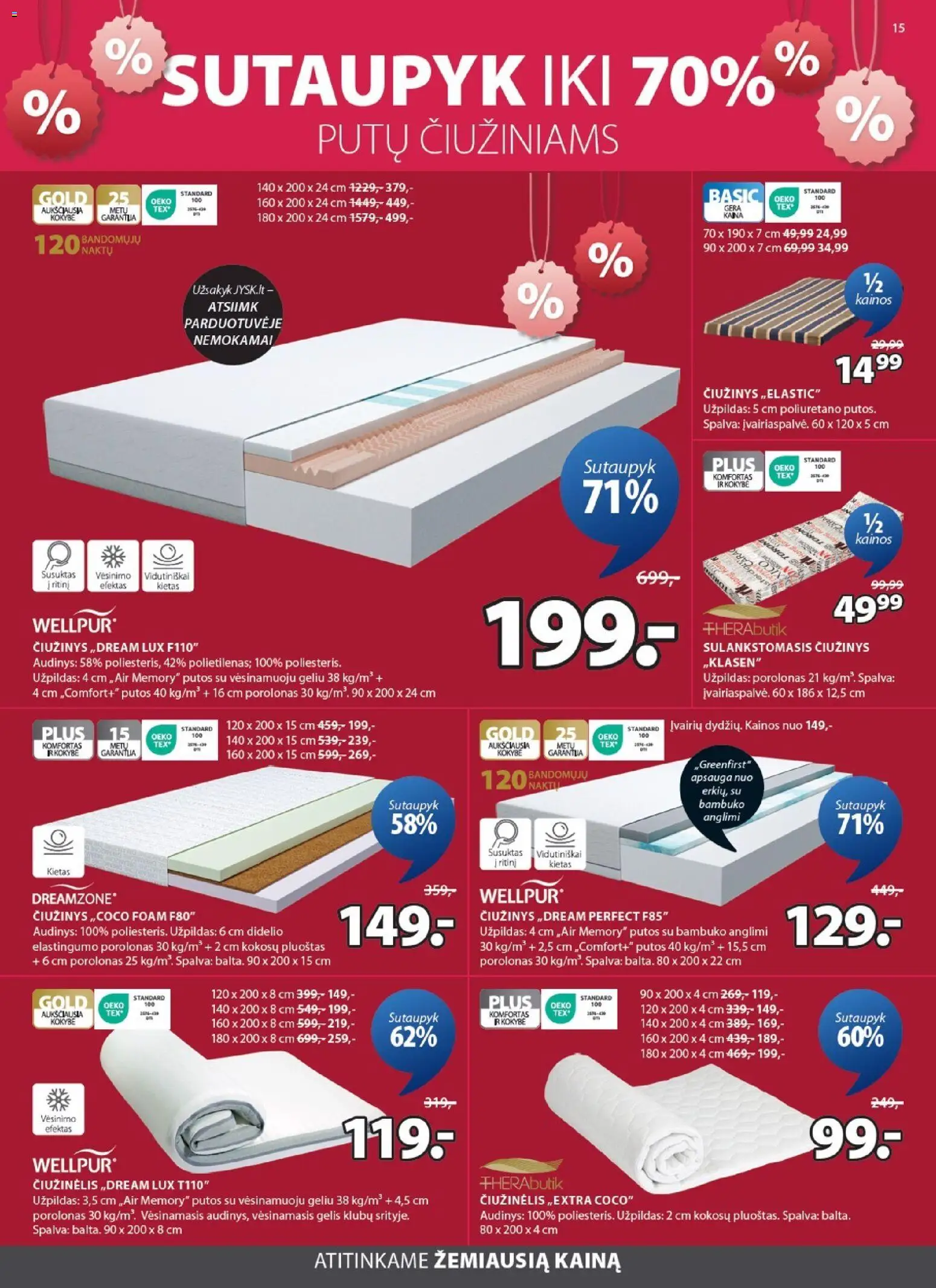 JYSK akcijos nuo 26.12.2025 | Puslapis: 15 | Prekių: Čiužinys