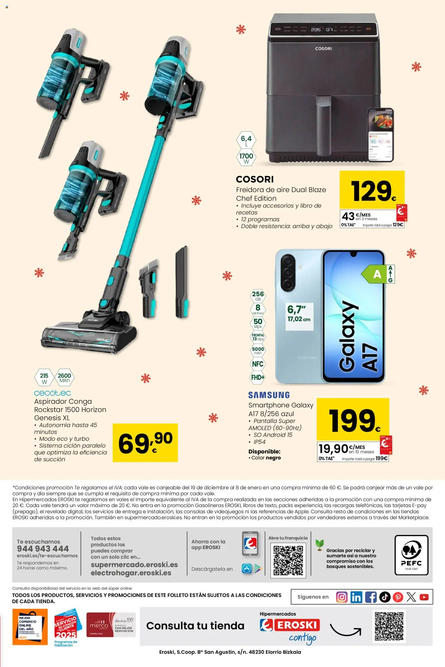 Eroski - Conekta │ válido desde el 18.12.2025 | Página: 15 | Productos: Té, Smartphone, Freidora, Aspirador