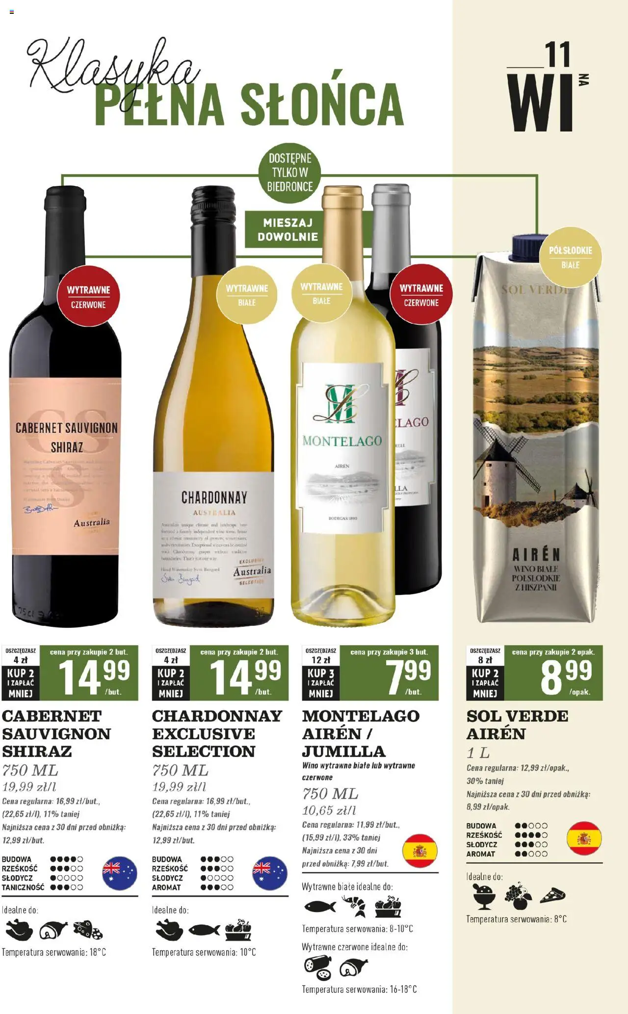 Biedronka gazetka - Czas na toast od 25.08.2025 | Strona: 11 | Produkty: Chardonnay, Wino, Sól