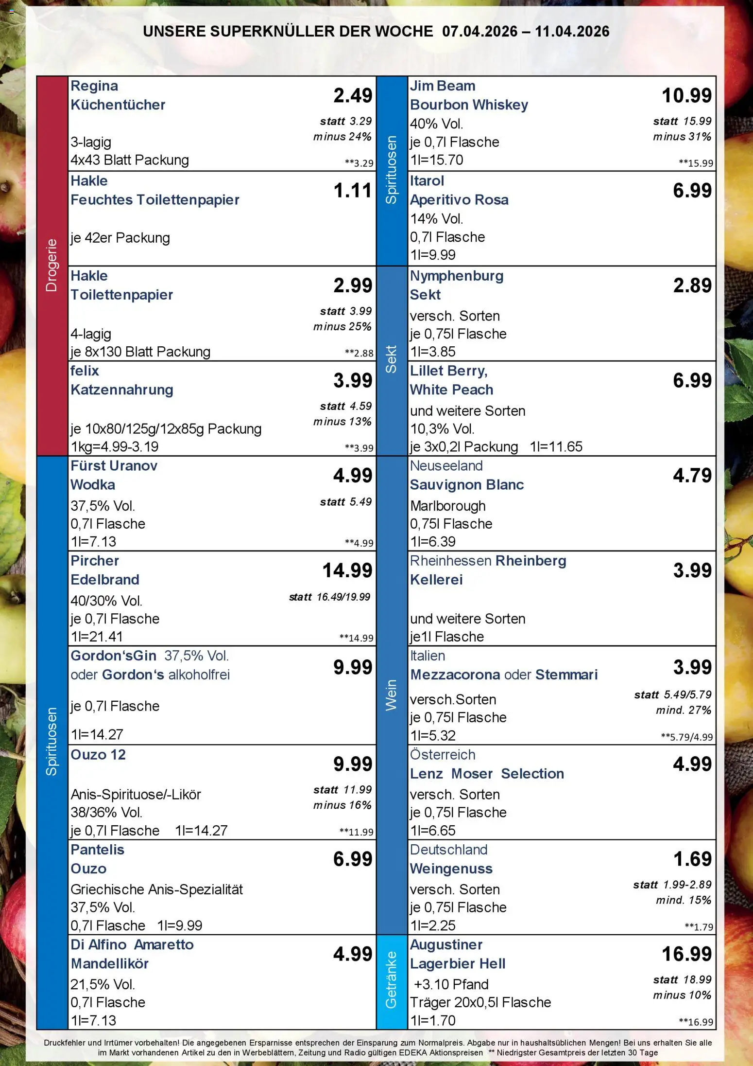 Simmel Bayern – gültig ab 07.04.2026 | Seite: 4 | Produkte: Ouzo 12, Jim beam, Whiskey, Radio