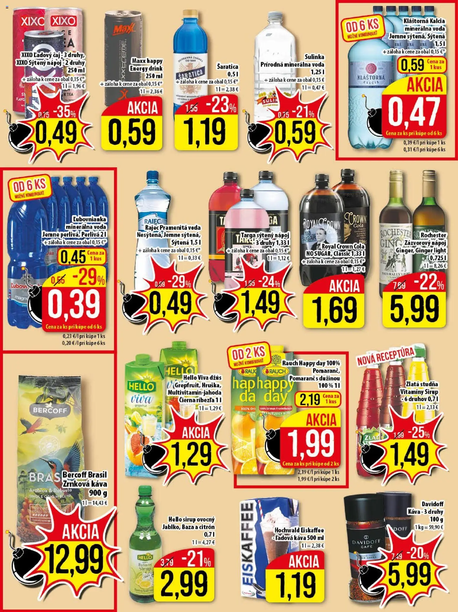 Nové Klas akcie – leták je platný od 02.03.2026 | Strana: 21 | Produkty: Káva, Čaj, Rajec, Minerálna voda