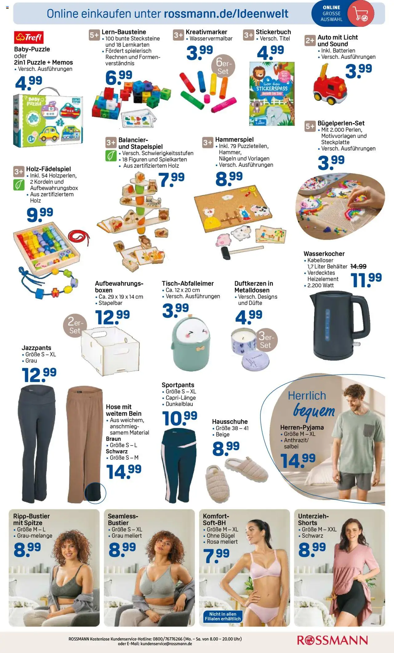 Rossmann Prospekt 	 - gültig ab dem 18.08.2025 | Seite: 3 | Produkte: Bralette, Hose, Hausschuhe, Uhr