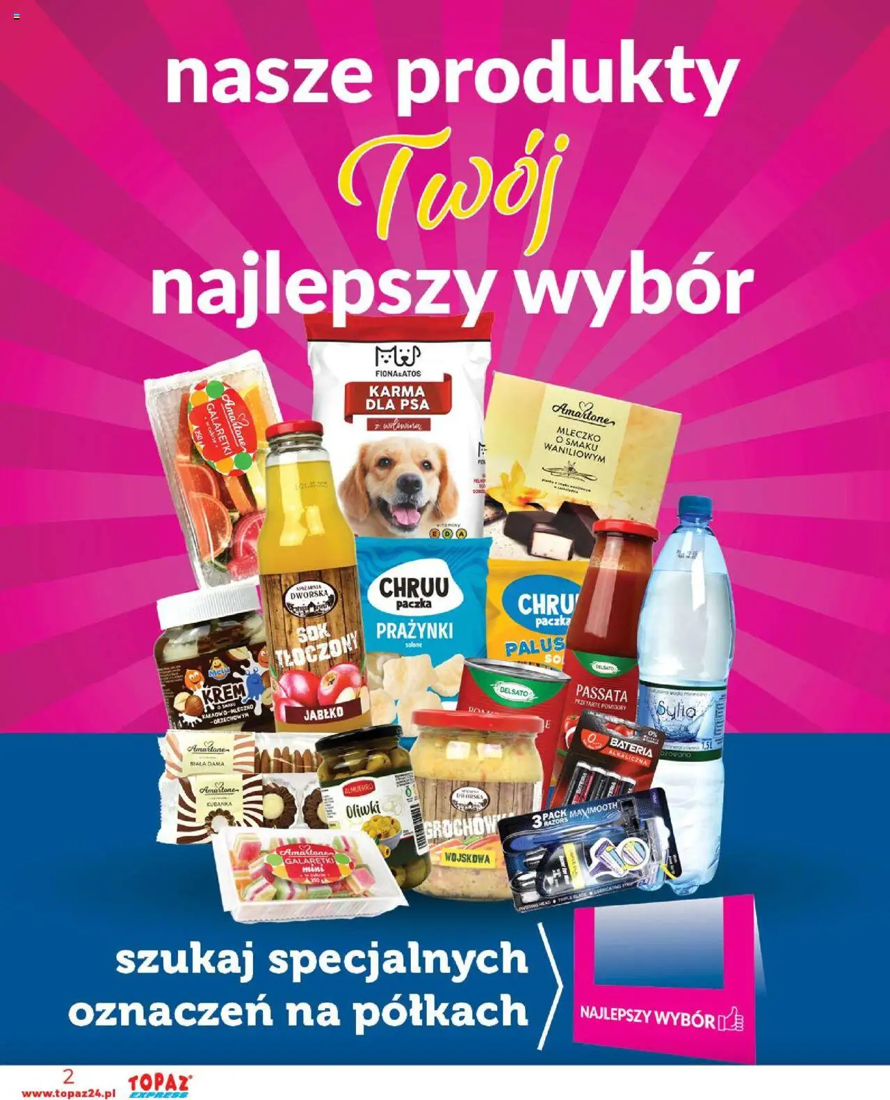 Topaz Gazetka - Express od 18.09.2025 | Strona: 2 | Produkty: Galaretki, Bateria, Pomidory, Krem
