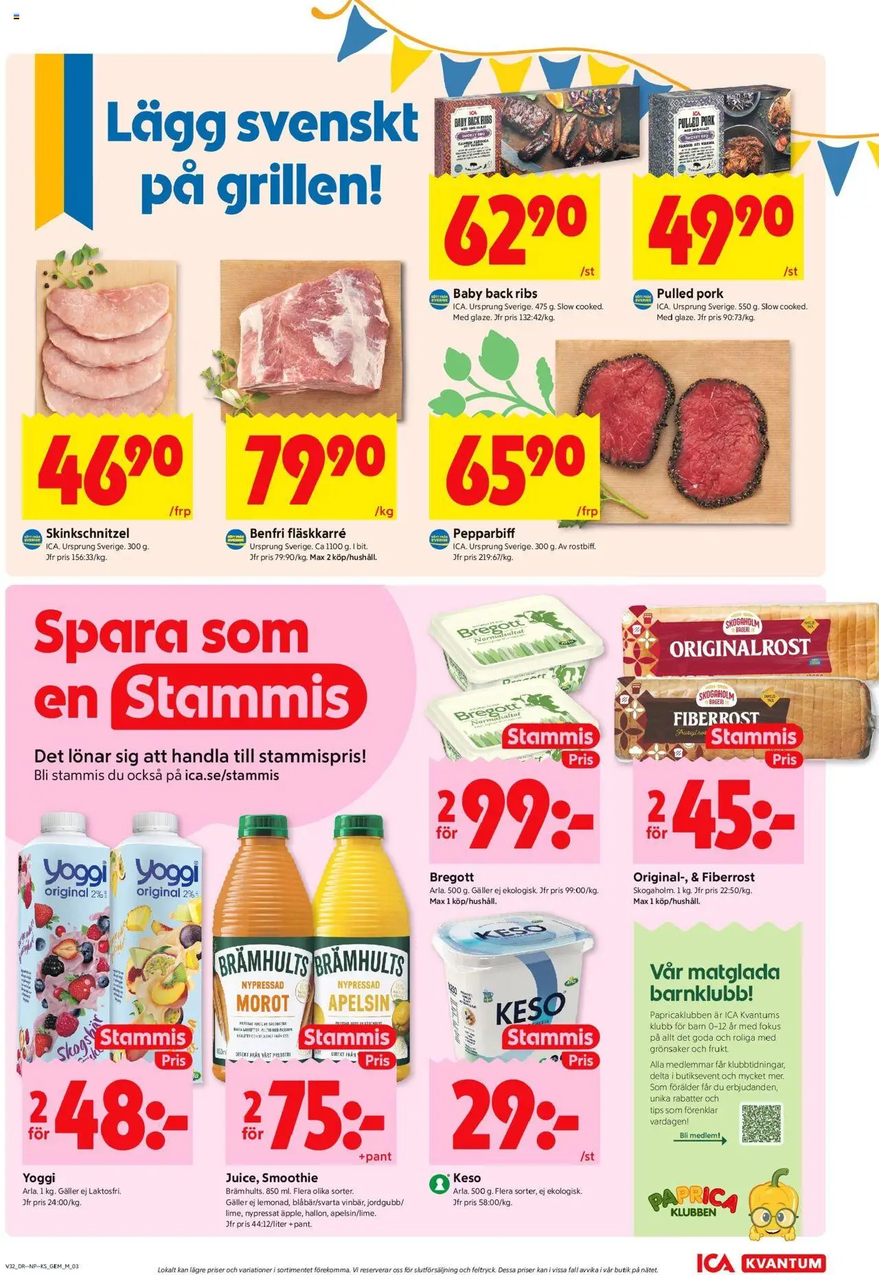 ICA Kvantum reklamblad aktuell från 04.08.2025 | Sida: 3 | Produkter: Galler, Bregott, Morot, Keso