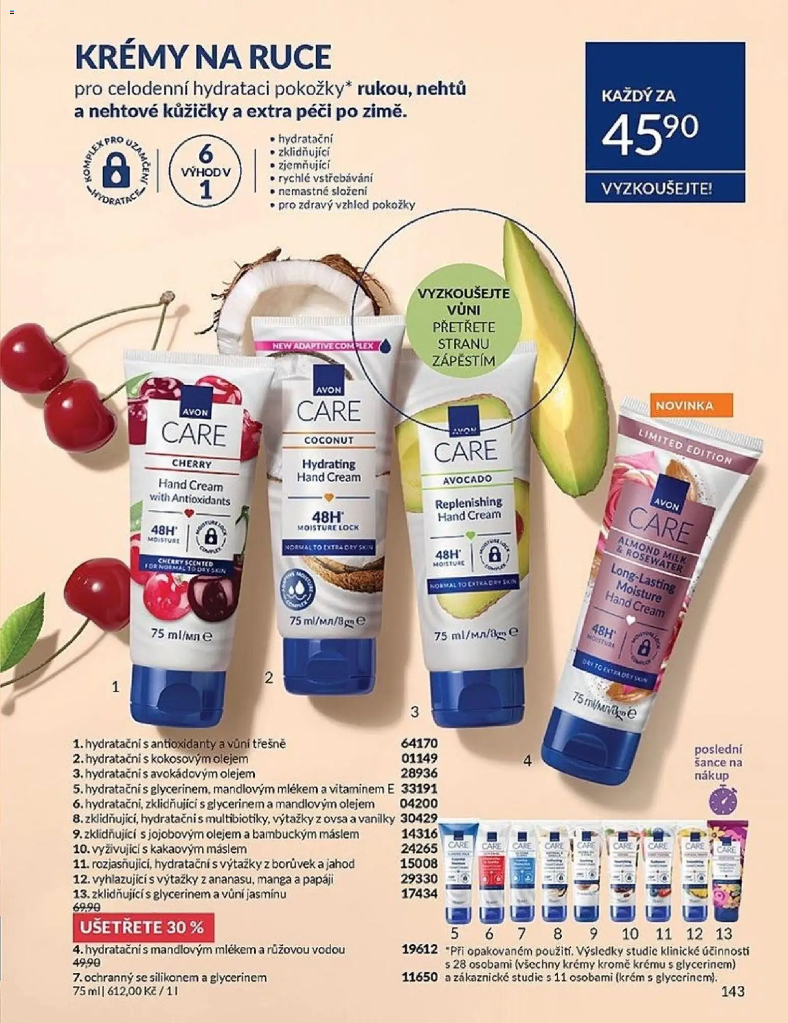 Avon katalog 3/2026 od 01.03.2026 | Strana: 143 | Produkty: Třešně, Krém, Krémy na ruce
