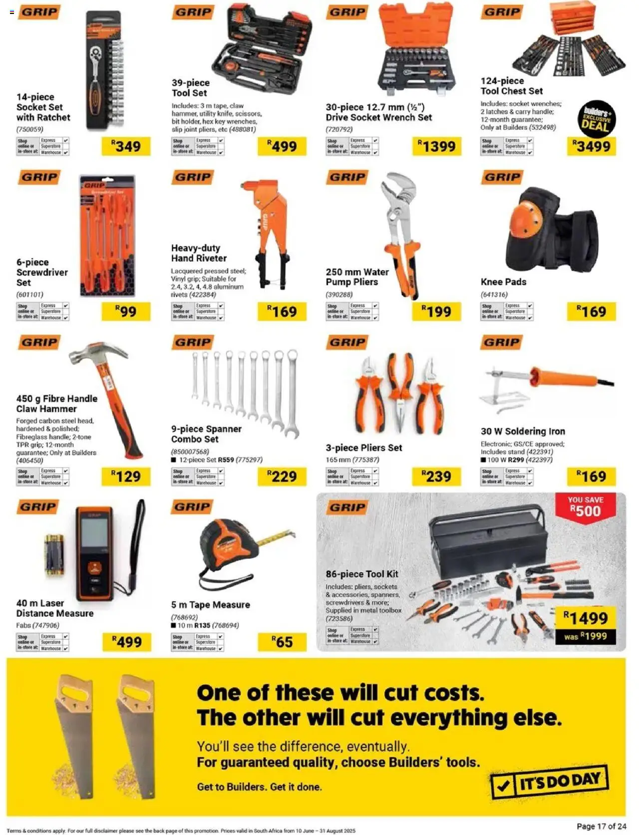 Builders - It's Tools That Can Keep Up Day │ valid from 10.06.2025 | Page: 17 | Products: Iron, Wrench, Pads, Tape