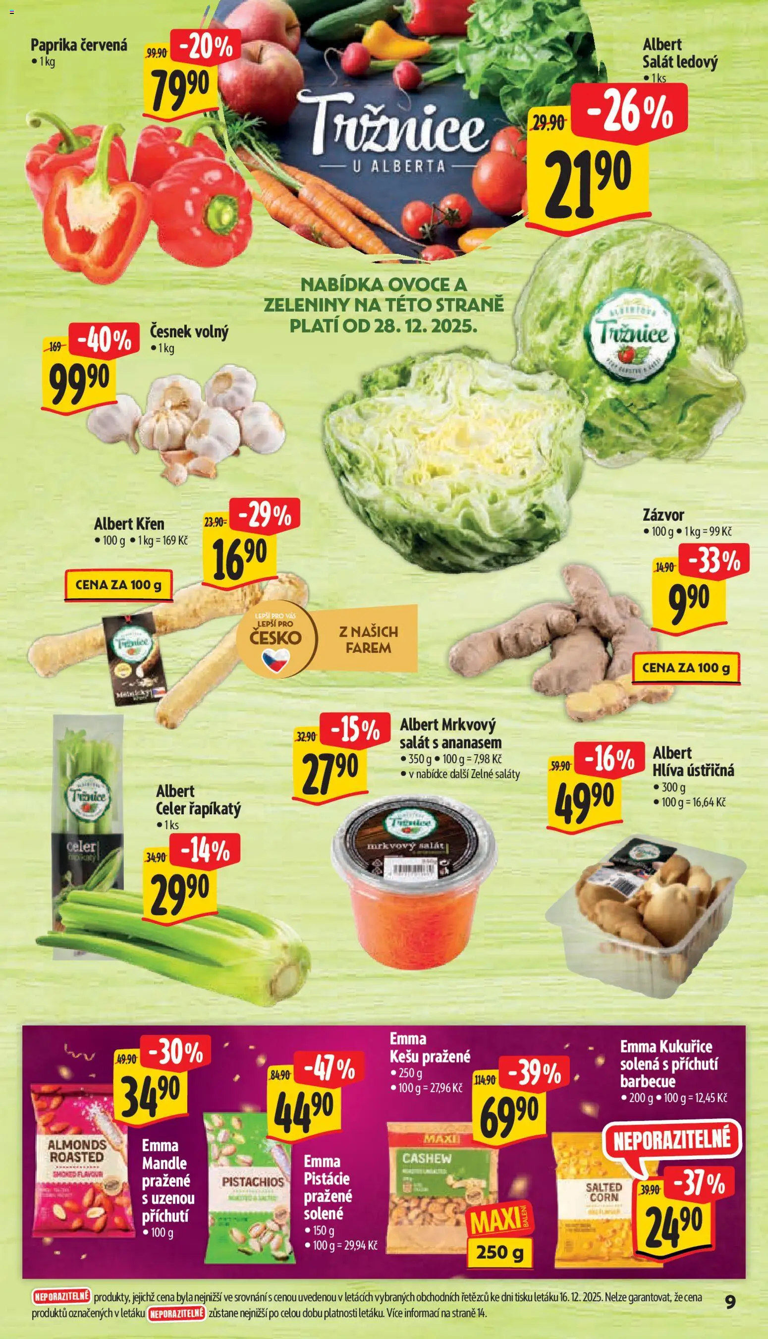 Albert leták - Supermarket od 27.12.2025 | Strana: 14 | Produkty: Ovoce, Hlíva ústřičná, Česnek, Zázvor