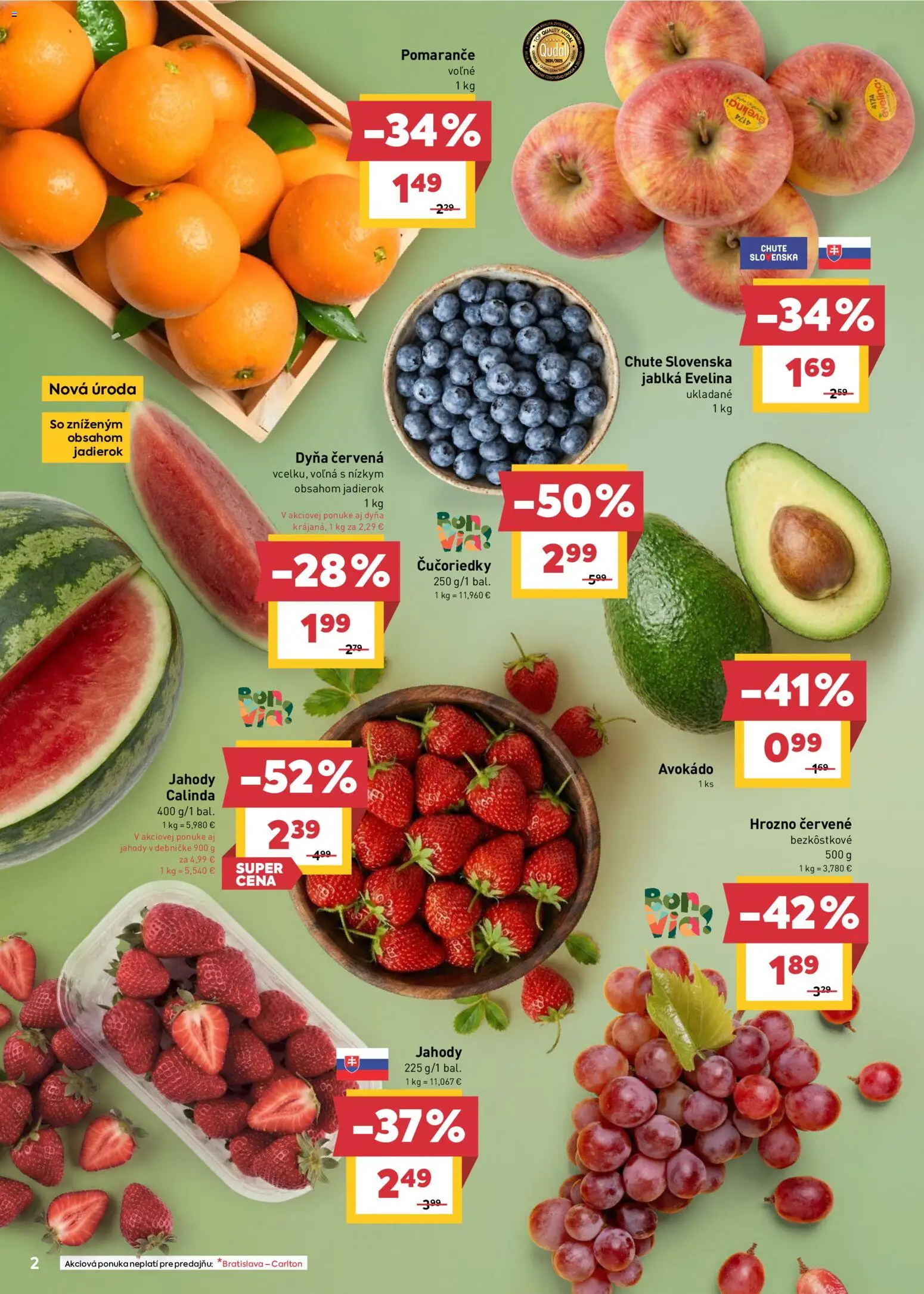 Nové Billa akcie – leták je platný od 29.04.2026 | Strana: 4 | Produkty: Jablká, Čučoriedky, Jahody, Avokádo