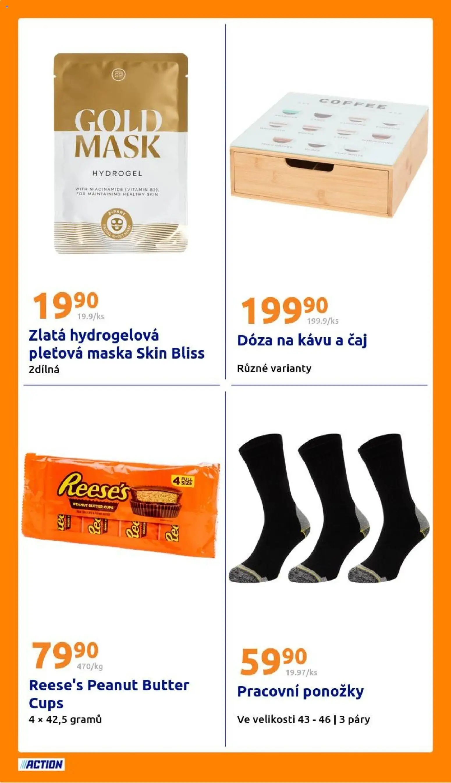 Action leták od 11.03.2026 | Strana: 18 | Produkty: Pleťová maska, Reese's, Ponožky, Dóza