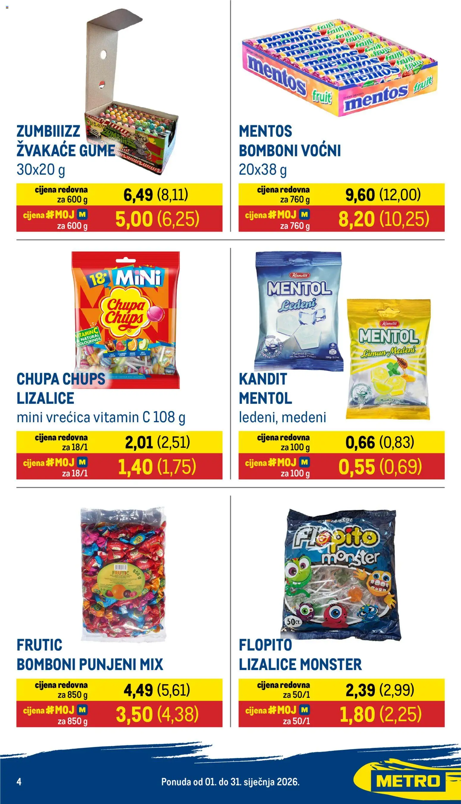 Metro katalog | vrijedi od 01.01.2026 | Stranica: 4 | Proizvodi: Žvakaće gume, Bomboni, Lizalice